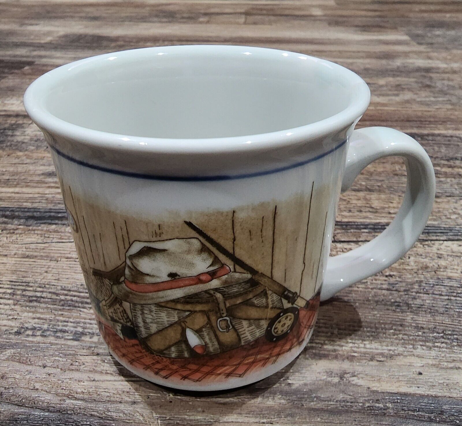 VTG OTAGIRI FLY FISHING TROUT COFFEE CUP JAPAN, Signed Ruth Pengal