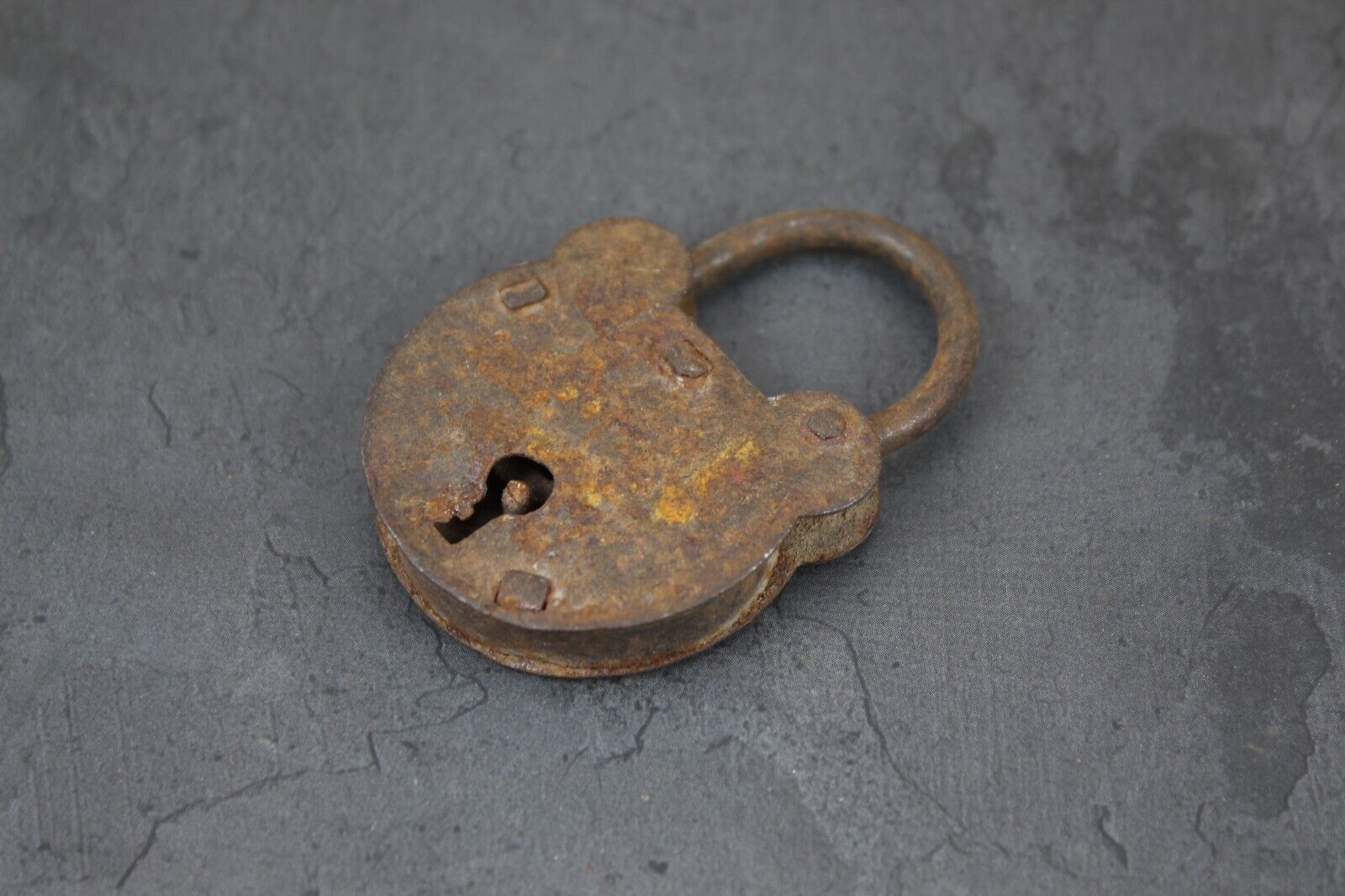 Small Collectible Iron Padlock, Antique Tiny Old Vintage Charm for Key Chain Use