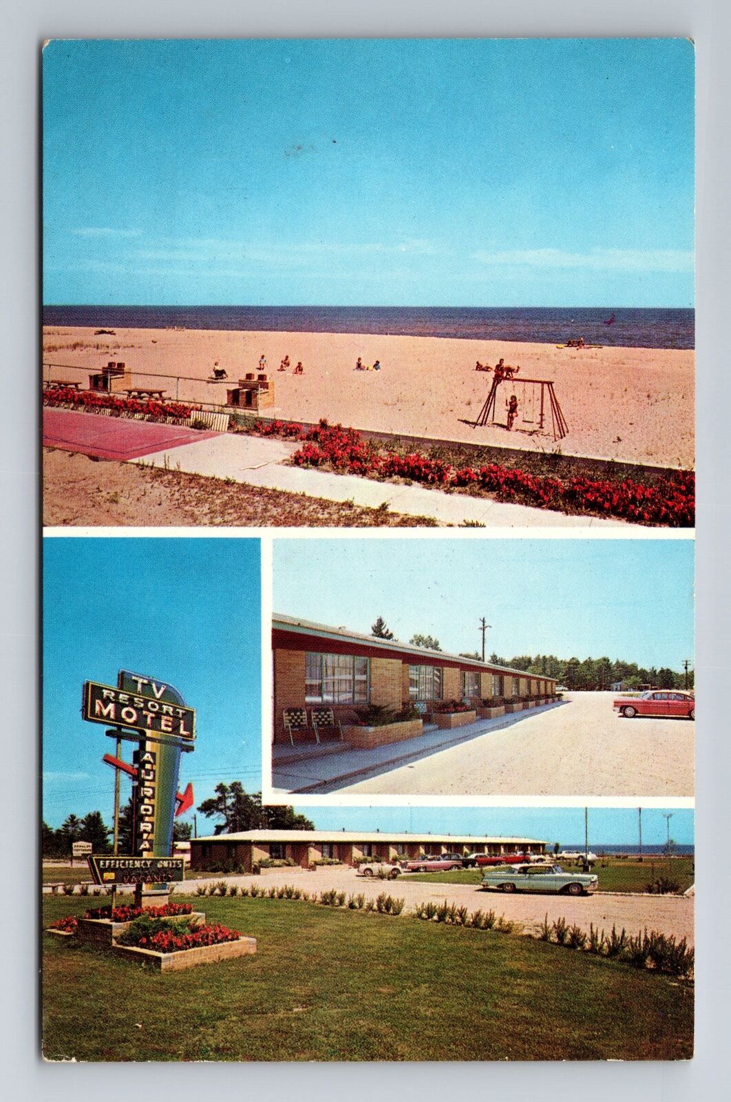 Oscoda MI-Michigan, Aurora Resort Motel, Advertising, Antique Vintage Postcard