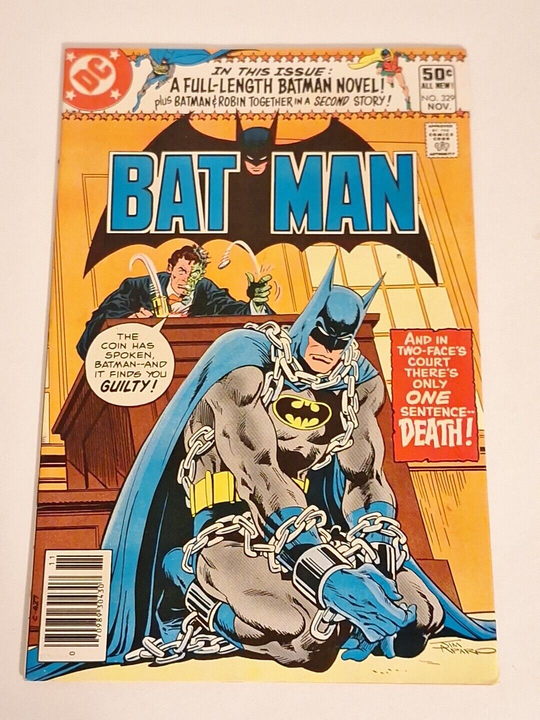 Batman #329 (1980) vs Two-Face DC Comics Newsstand Key See Photos High Grade