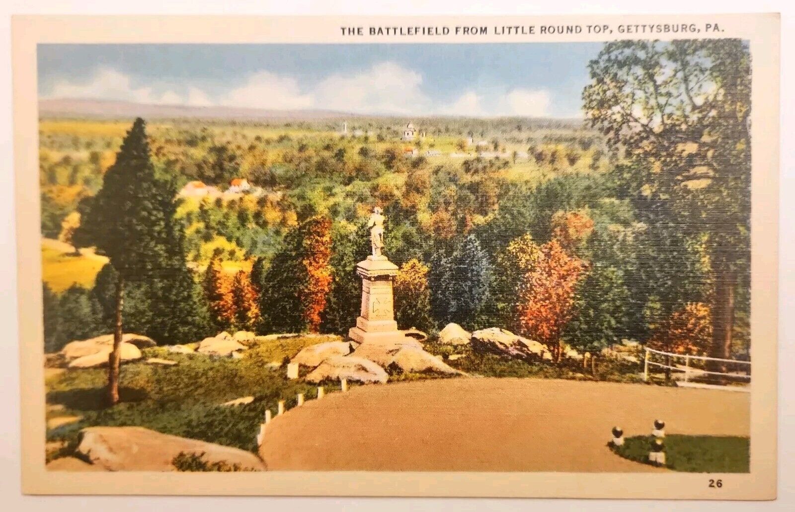 Postcard The Battlefield From Little Round Top, Gettysburg Pennsylvania Unposted