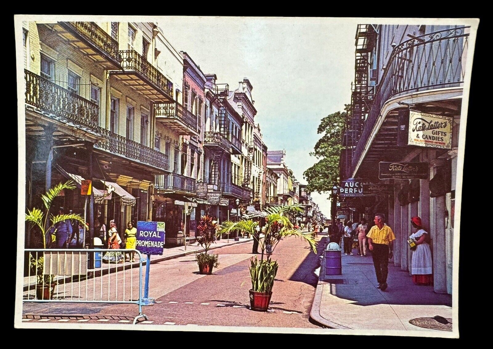 Vintage Continental Postcard Royal Street Promenade French Quarter New Orleans
