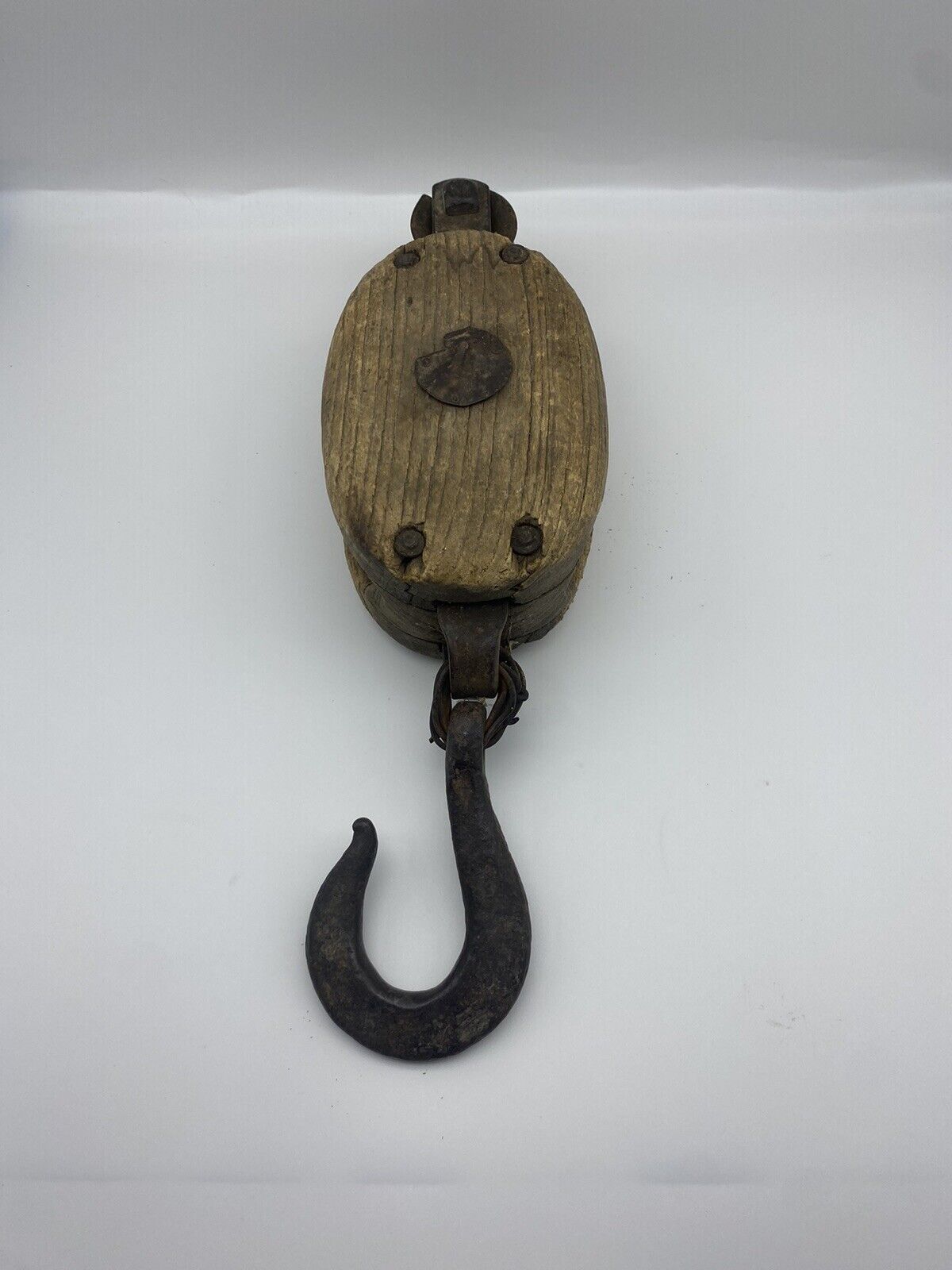 Two Vintage Boat Pulley Wood And Cast Iron