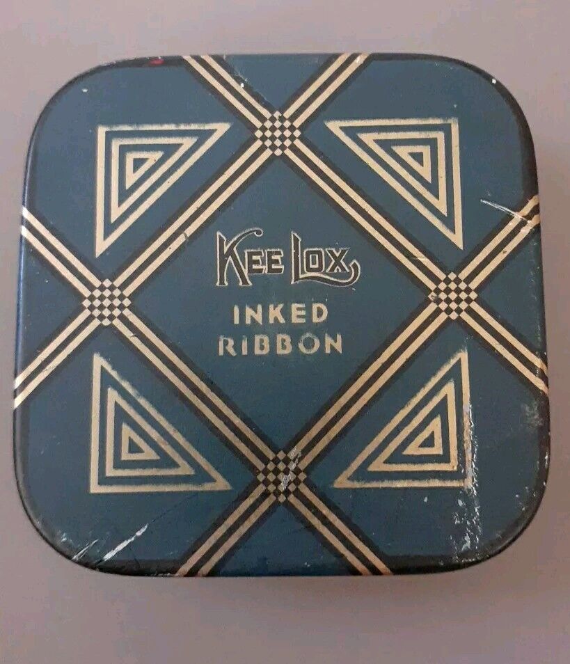 Antique 1930s Kee Lox Brand Typewriter Ribbon Tin Empty