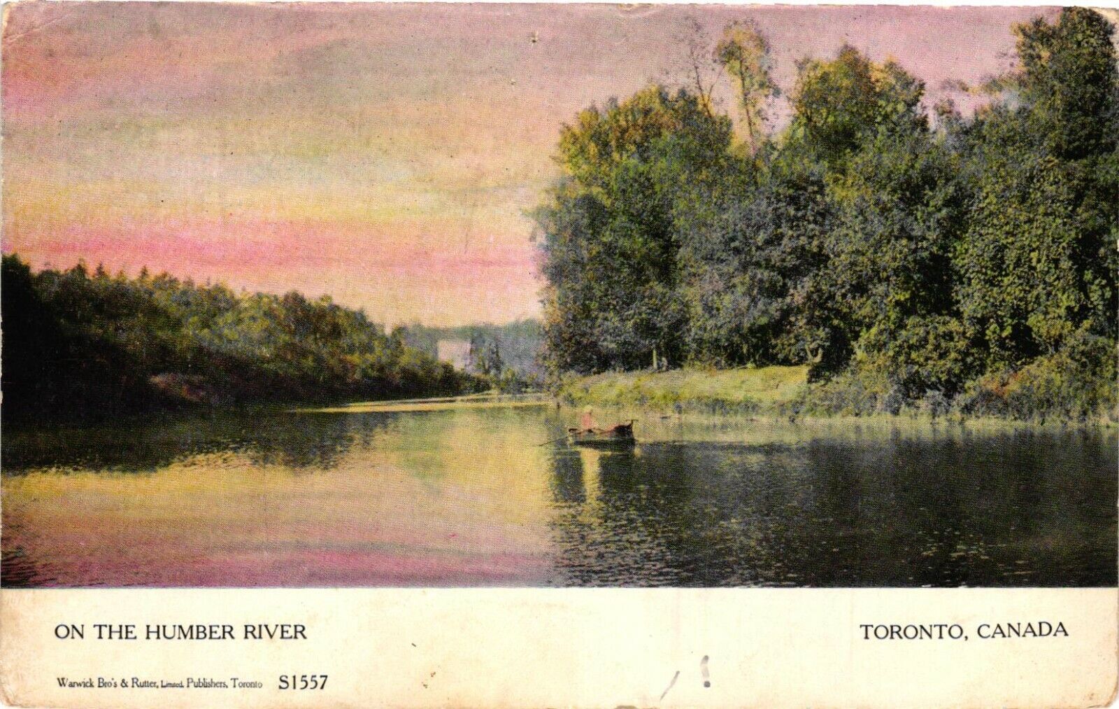 Vintage Postcard- S1557 On the Humber River, Toronto, Canada. Posted 1908