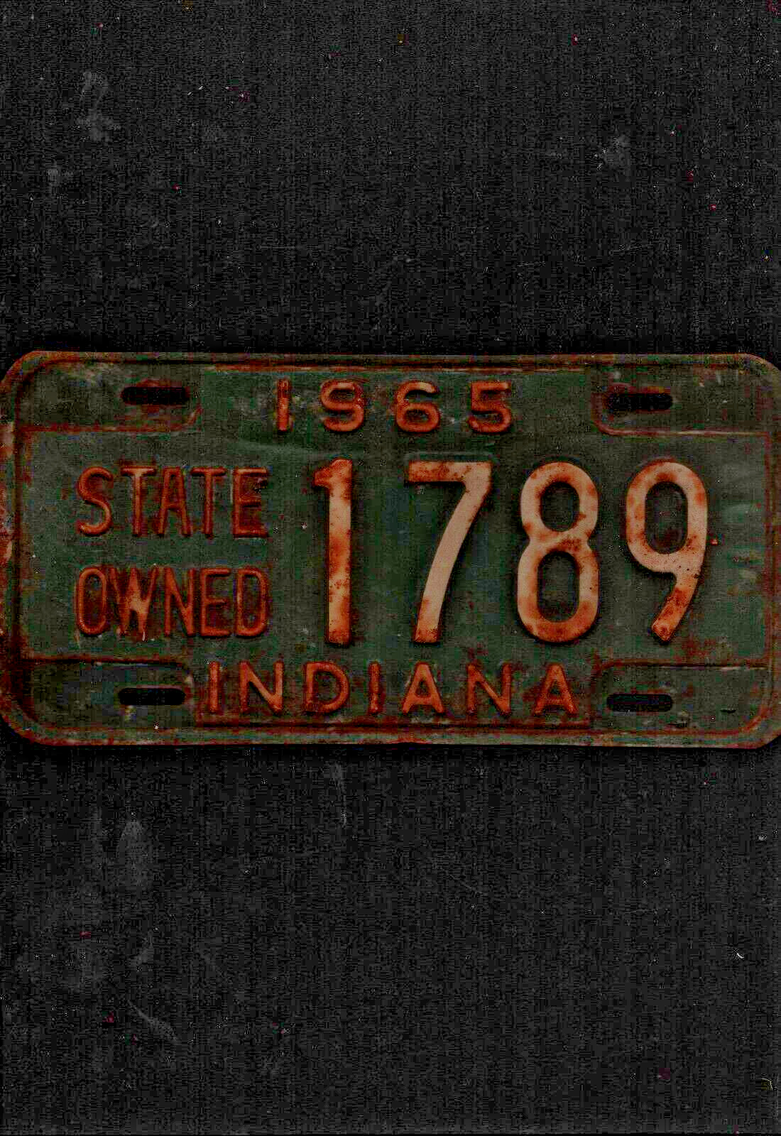 Vintage 1965 STATE OWNED INDIANA  License Plate - Crafting Birthday MANCAVE slf