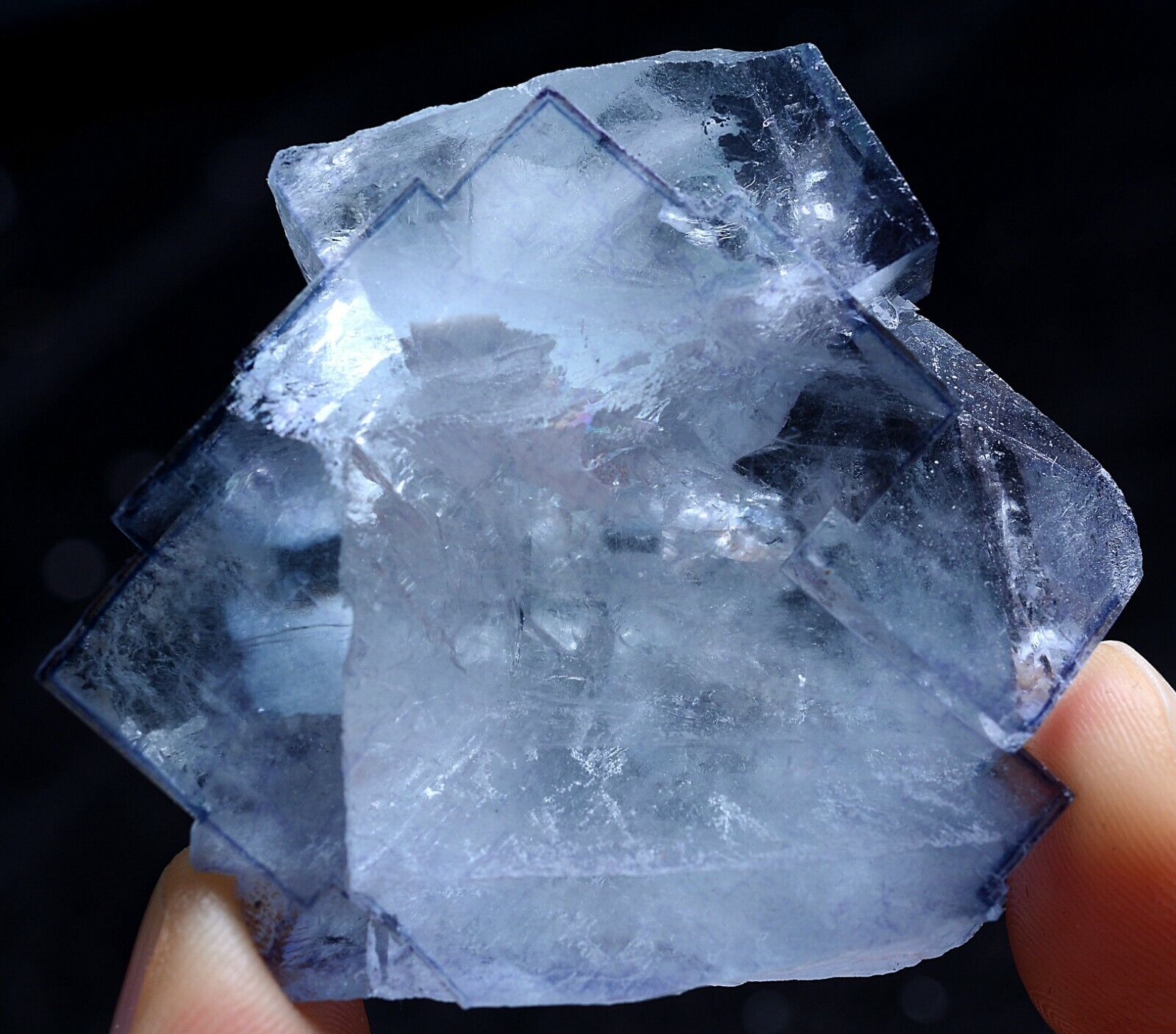 54g Natural Clear Purple Fluorite Crystal Mineral Specimen / Yaogangxian  China