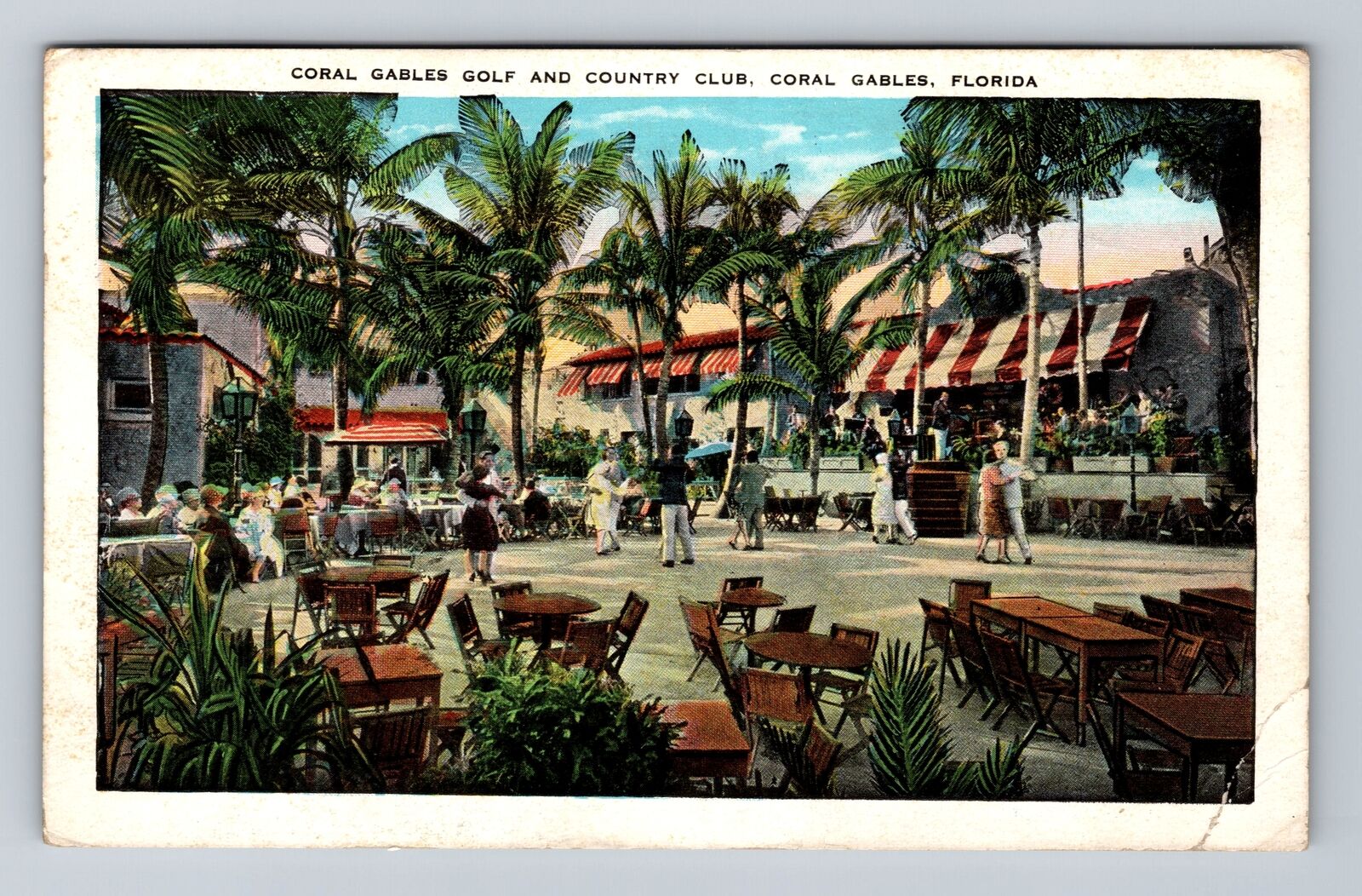 Coral Gables FL-Florida, Spanish Dance Patio at Country Club Vintage Postcard