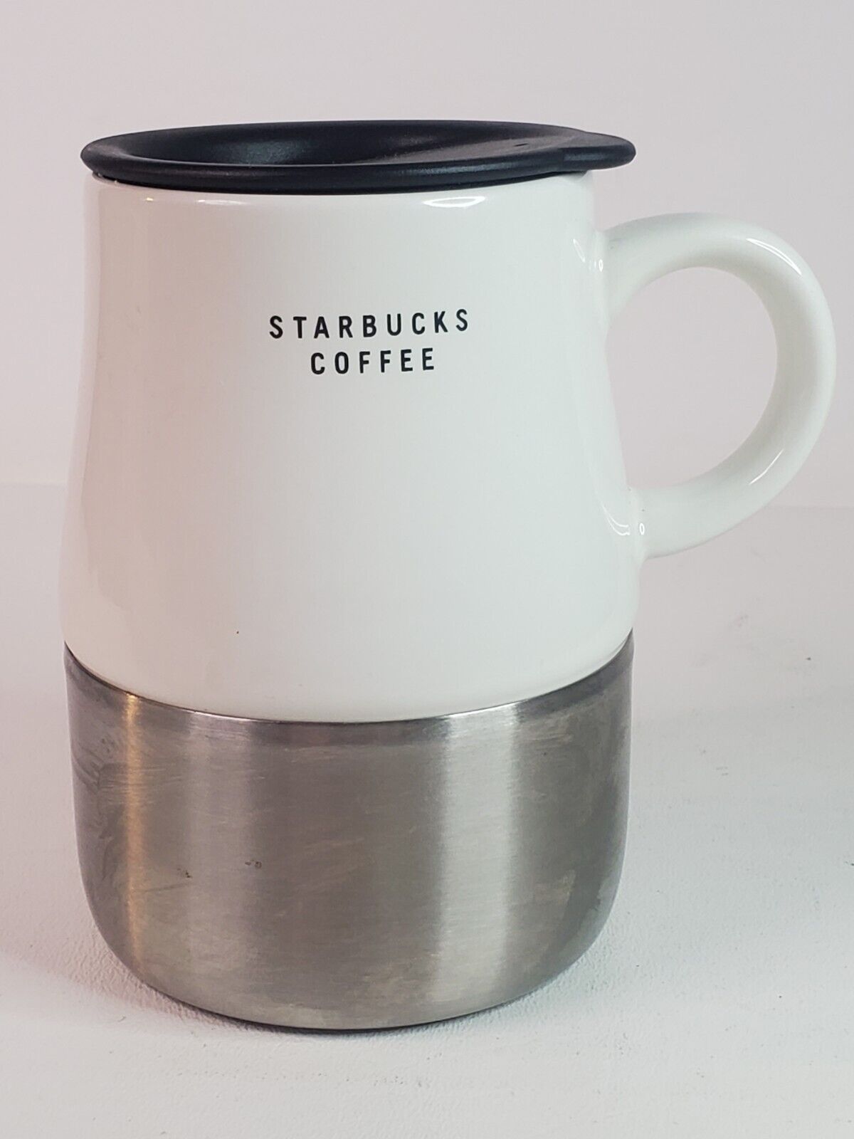 Starbucks 2005 Travel Mug No Skid Slip Stainless Bottom w/Lid 14 oz Ceramic