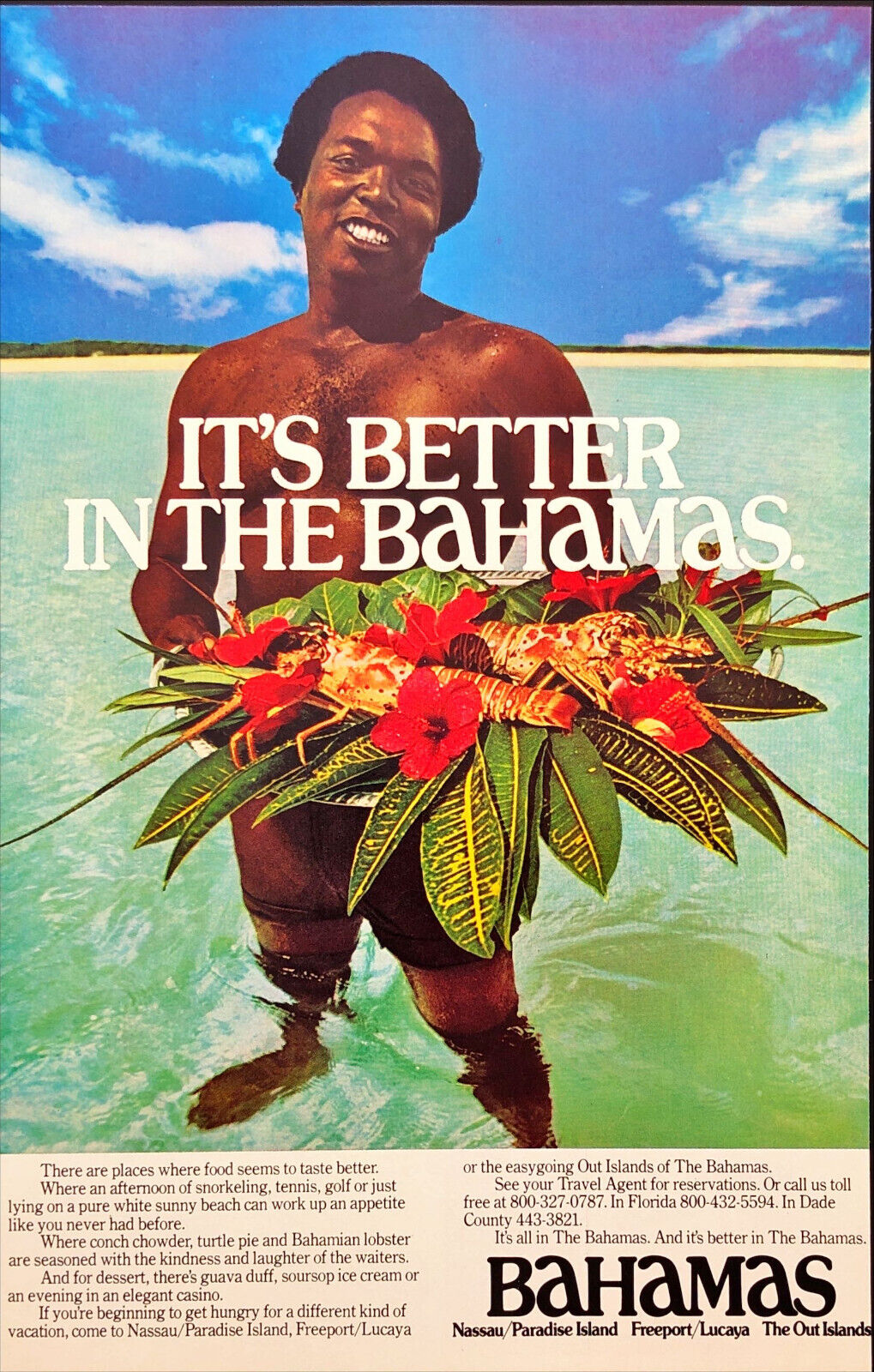 1977 Bahamas Vintage Print Ad It\'s Better In The Bahamas