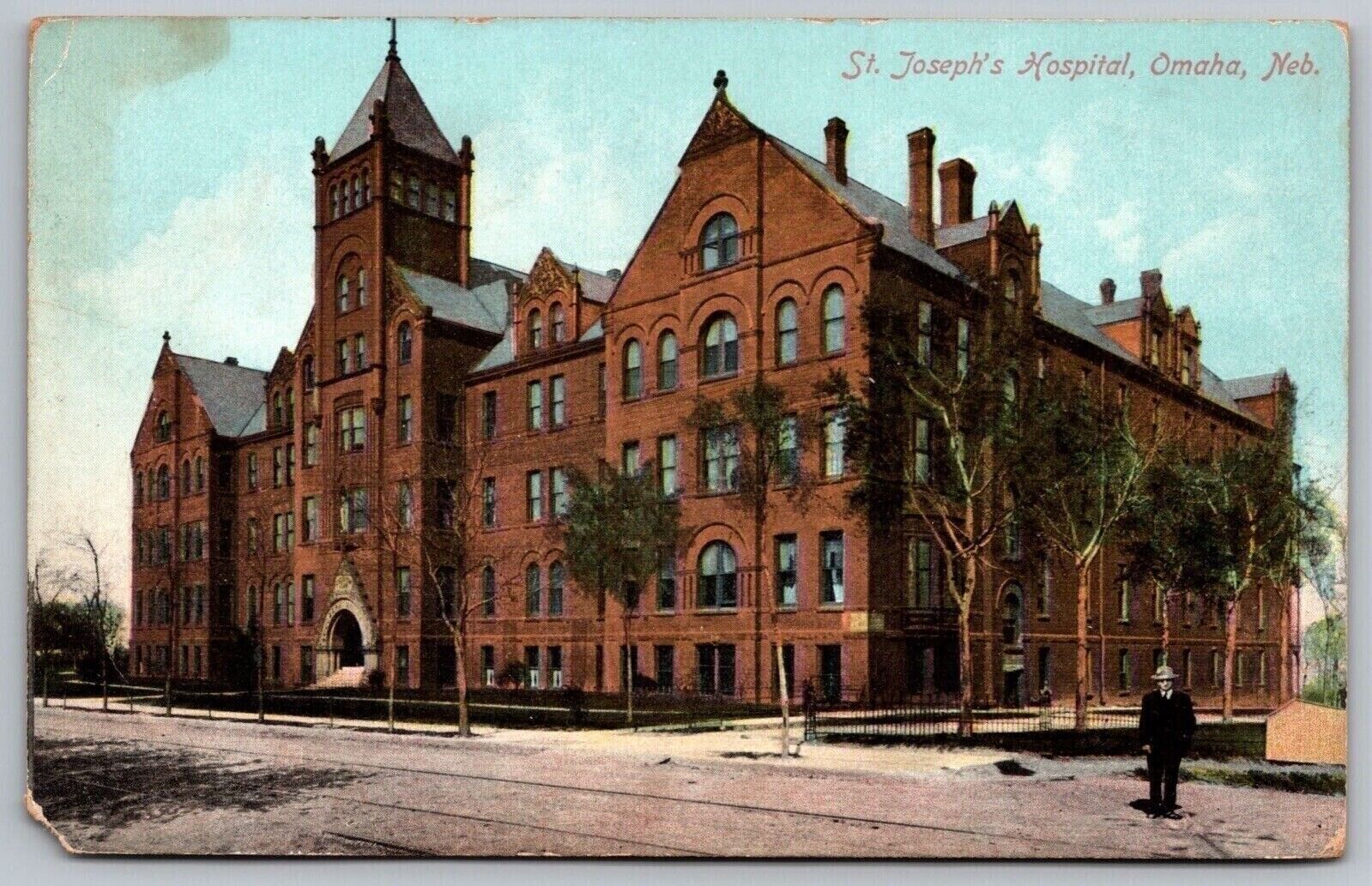 St Josephs Hospital Omaha Nebraska NE Antique Postcard UNP Unused DB Germany