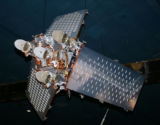 Iridium Constellation USA Satellite Wood Model Replica Small 