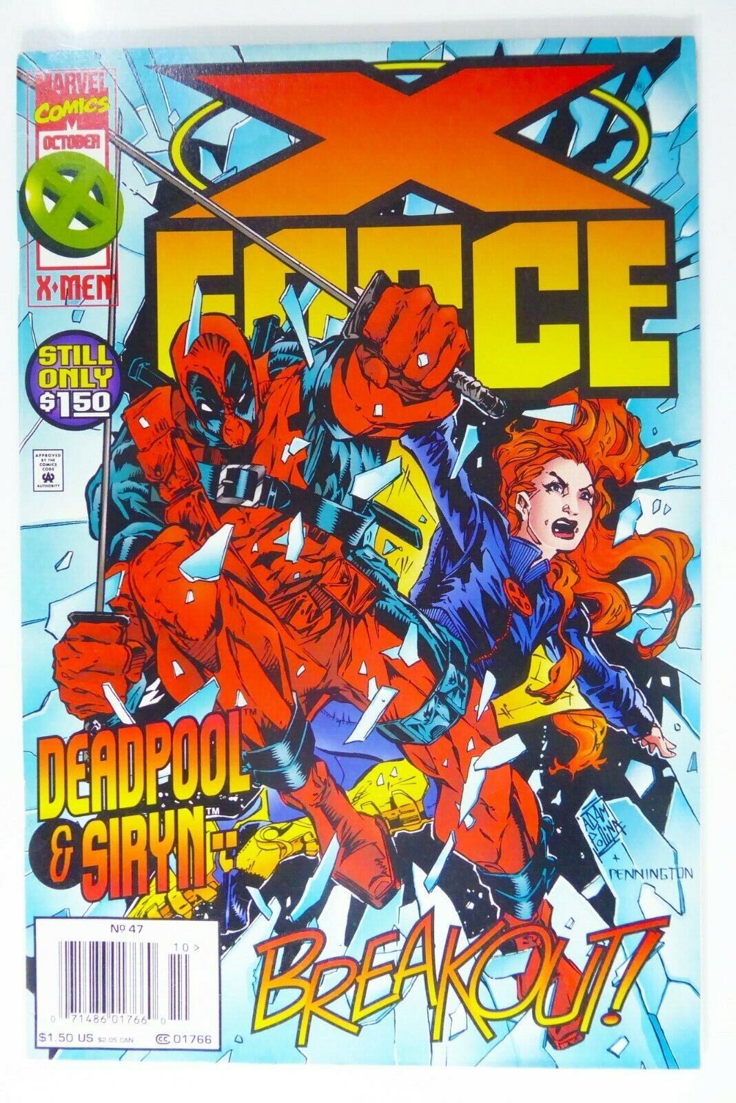 Marvel X-FORCE (1995) #47 Rare NEWSSTAND Variant DEADPOOL Cover VF Ships FREE