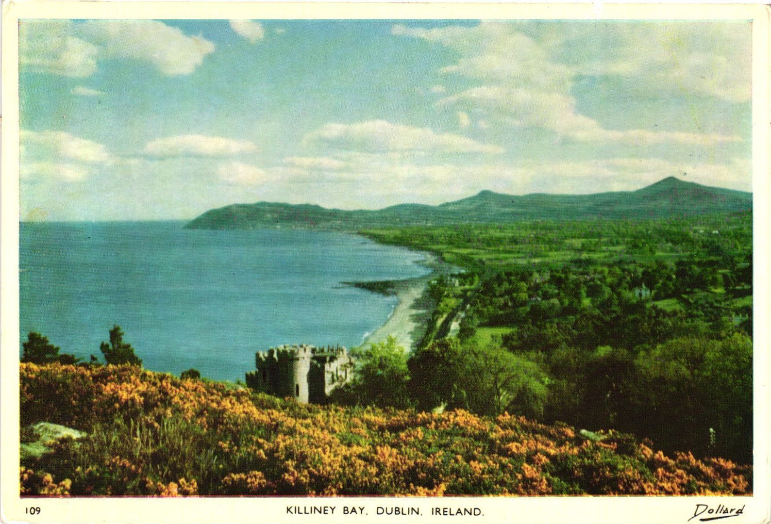 Vintage Postcard 4x6- Killiney Bay, Dublin, Ireland.