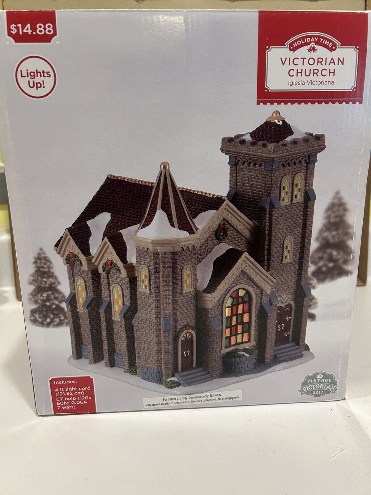 Holiday Time 2017 Vintage Victorian Church Brand New In Box Lighting/Instruction