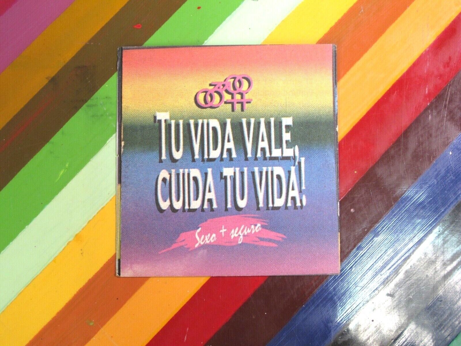 vtg gay ephemera flyer - Cuida Tu Vida Spanish foldout AIDS HIV prevention