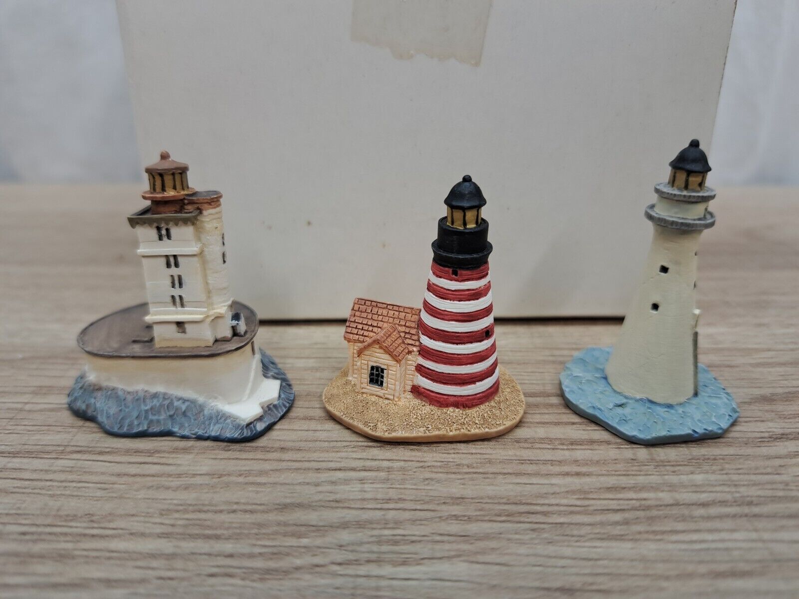 NEW LENOX Lighthouse Mini Fig Set of 3 Minot ledge, West Quoddy, St. GEORGE Reef