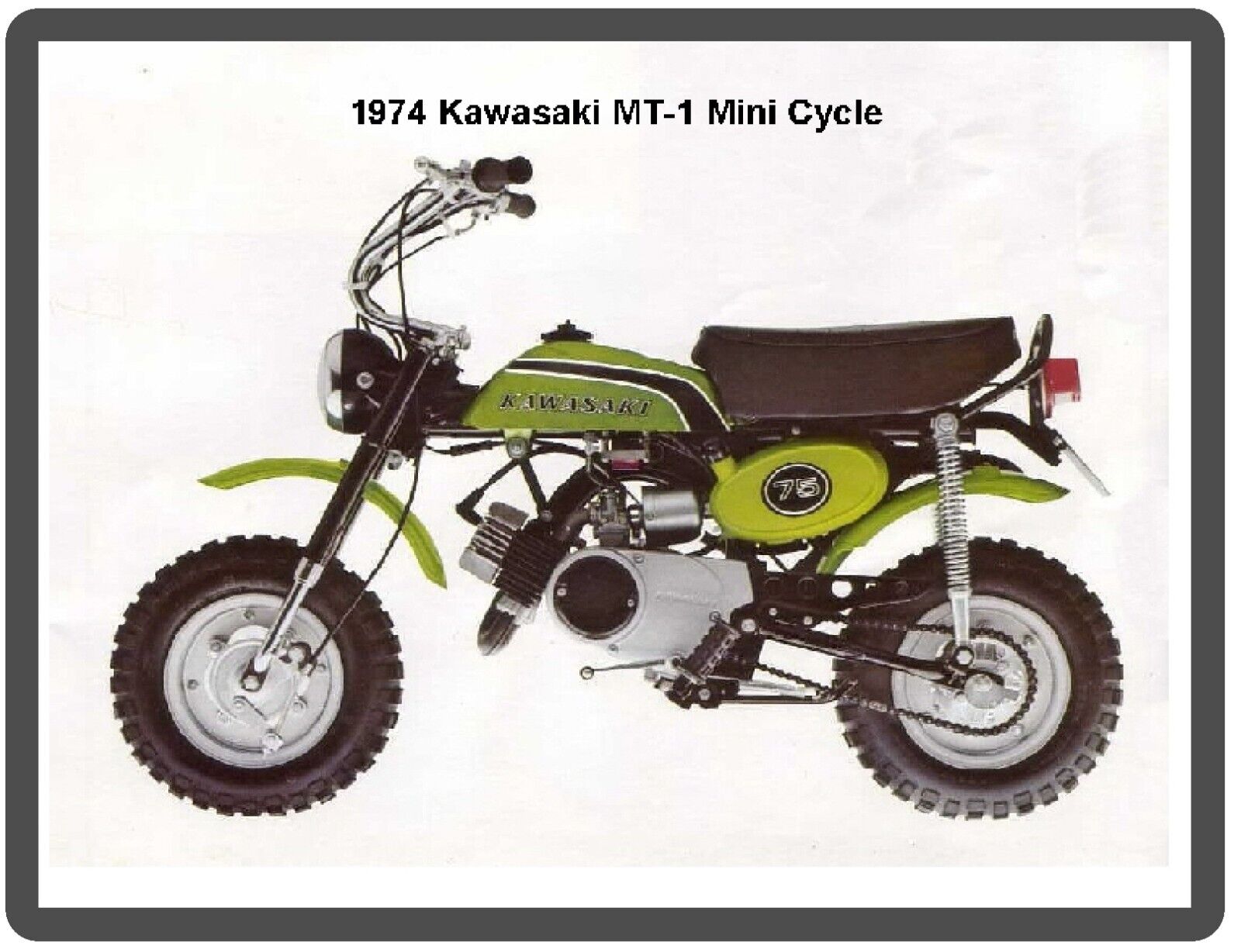 1974 Kawasaki MT-1 Mini Bike Cycle  Ad Refrigerator / Tool  Magnet