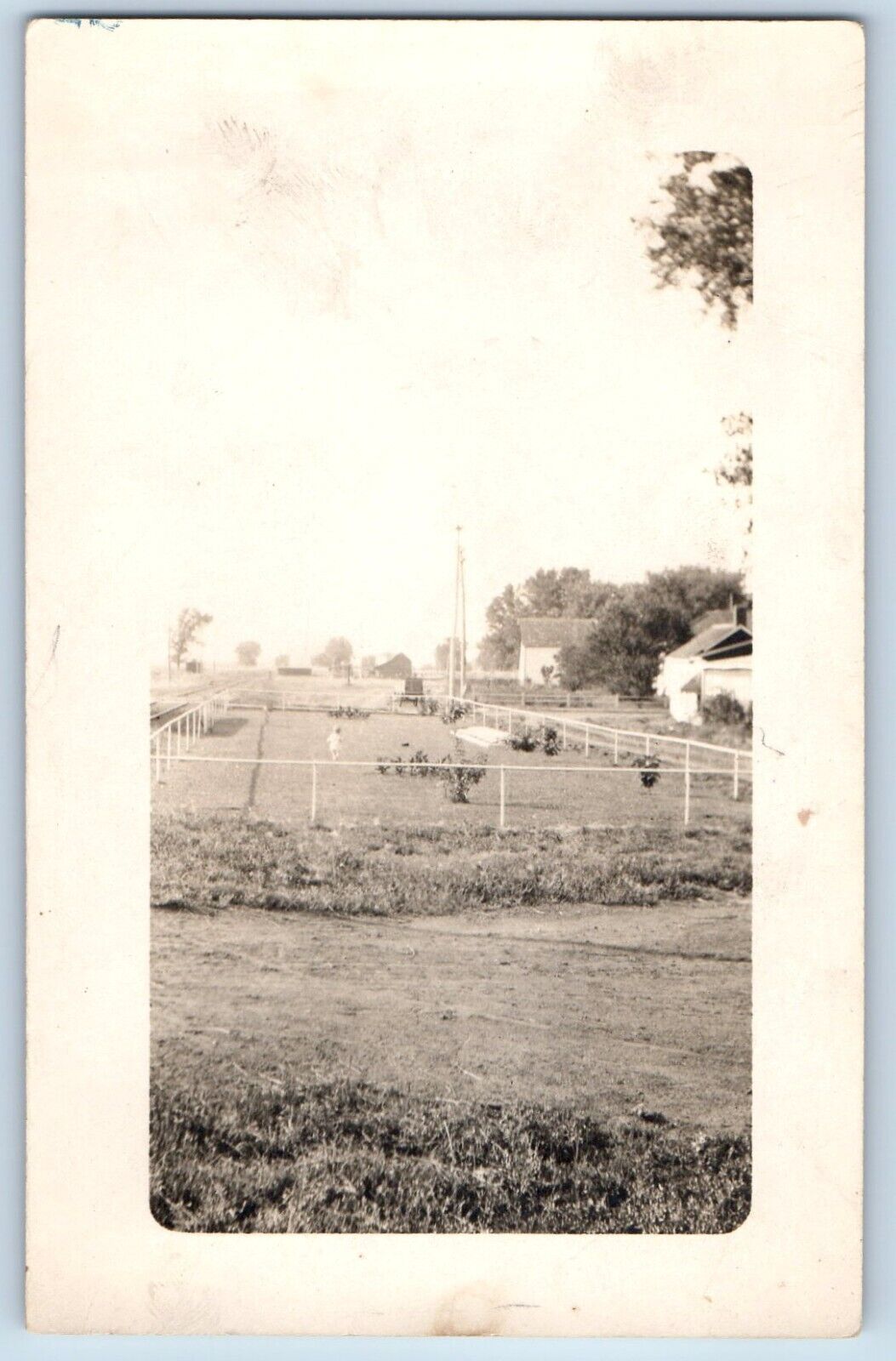 Birmingham Iowa IA Postcard RPPC Photo Child Running In Field c1910's Antique