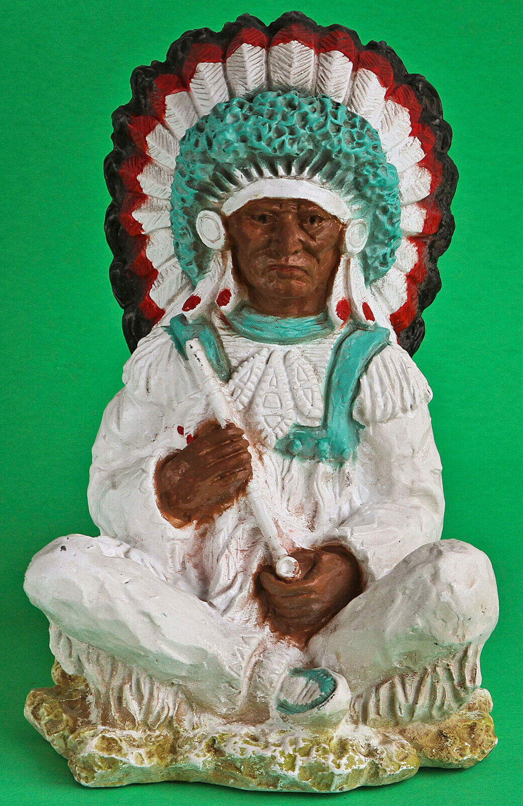 Native American Chief w Pipe Vintage Universal Statuary Corp Chicago 1972 No 225