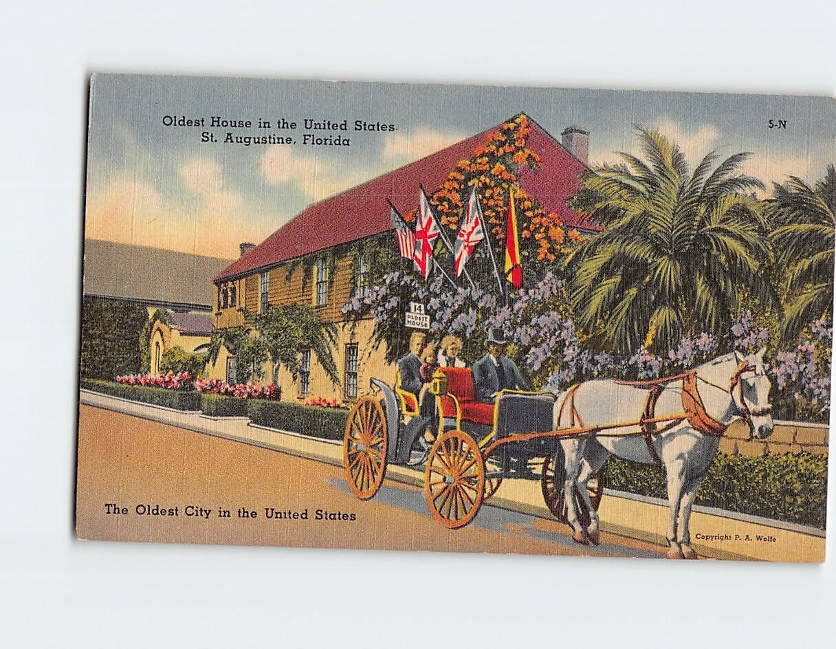 Postcard Oldest House in the United States St. Augustine Florida USA