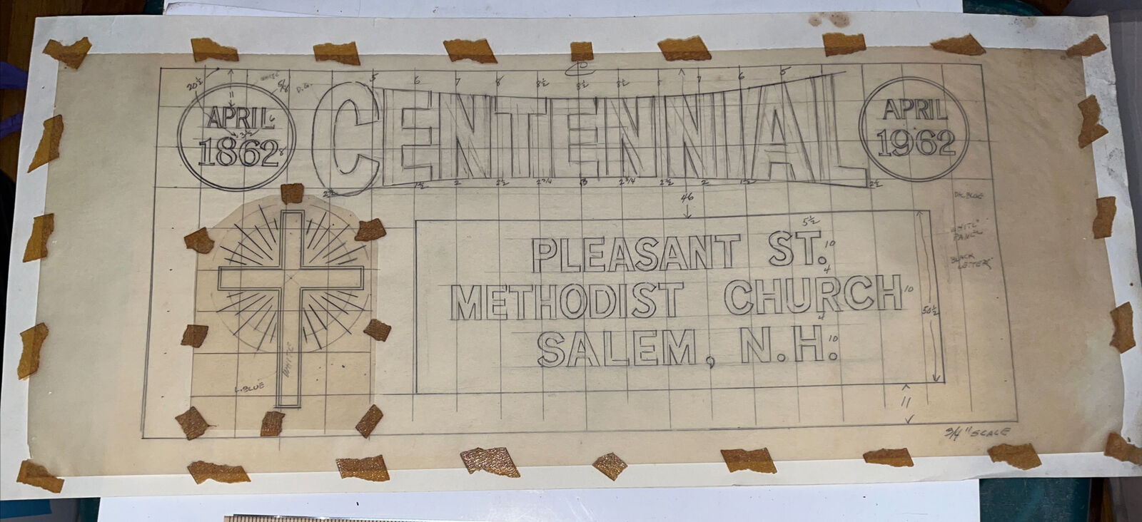 Vintage 1962 Advertising Sample Salem NH Pleasant St Methodist Church Centennial