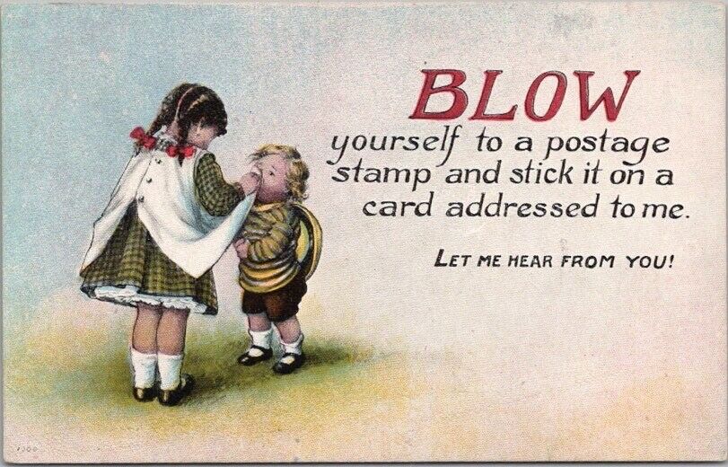 Vintage 1917 Comic Greetings Postcard 
