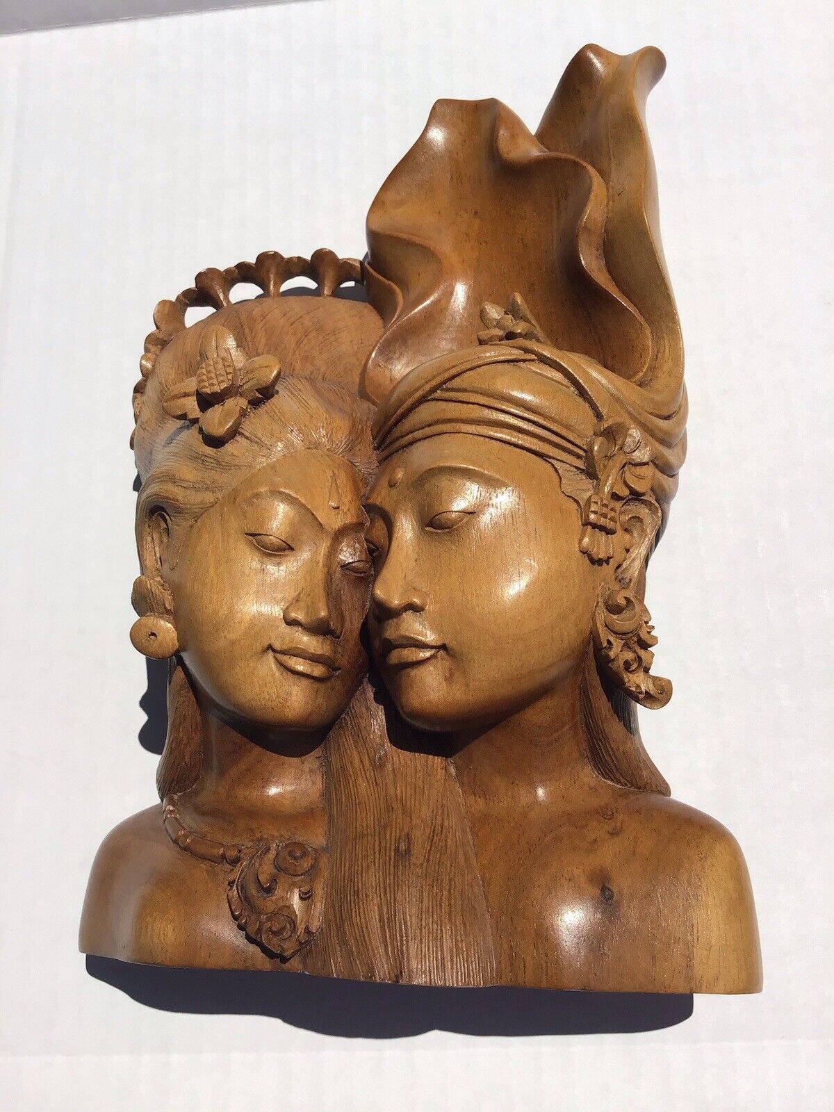 Vintage Balinese Tribal Figural Carved Mahogany Bust
