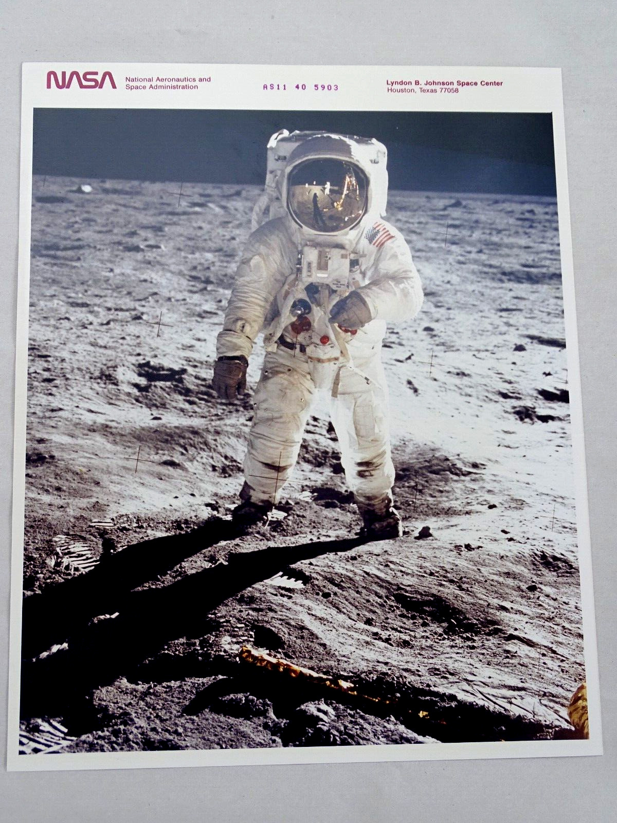 NASA Red Letter Kodak Photo Apollo 11 Moon Landing Walk Aldrin Armstrong Vintage