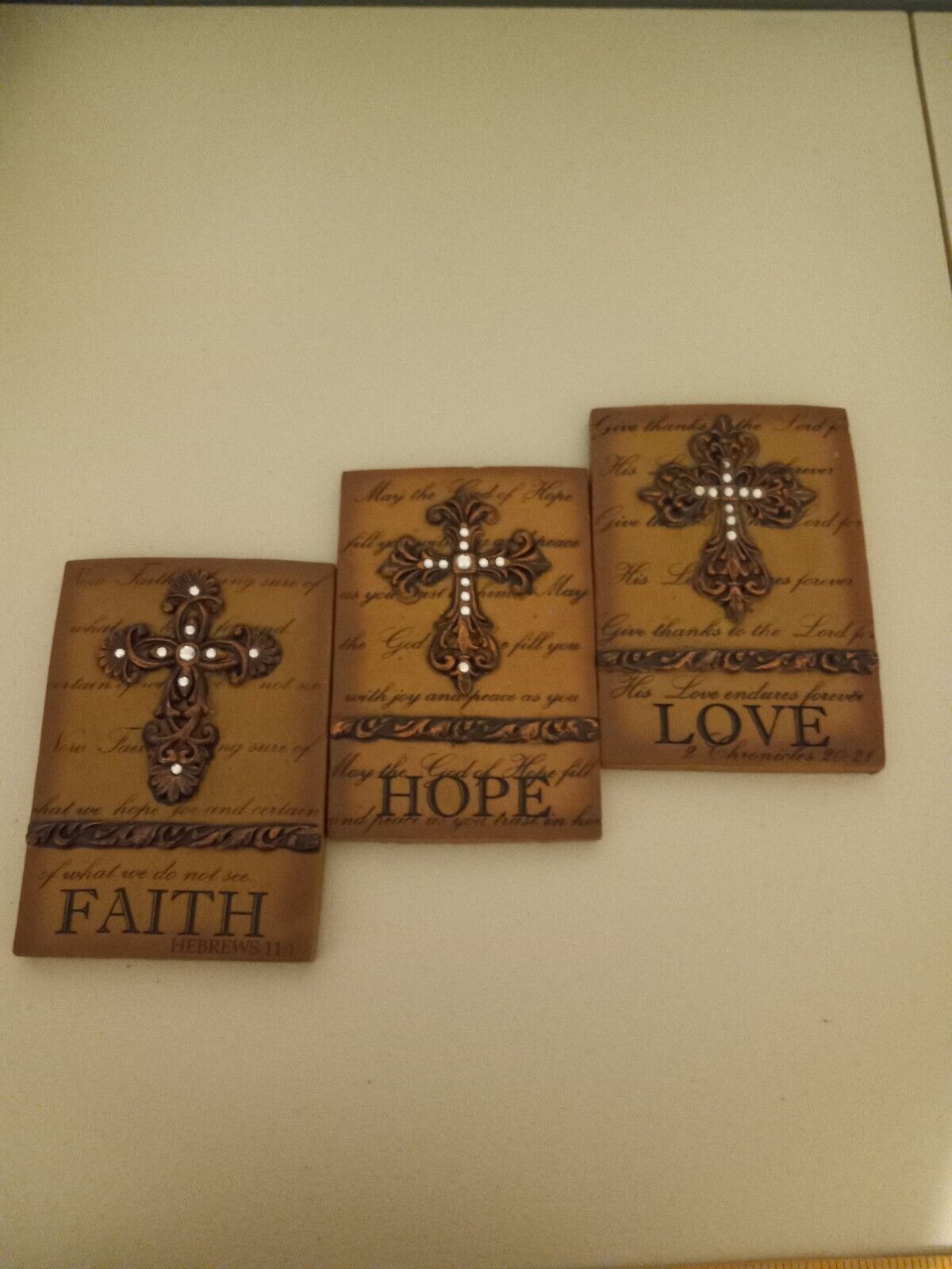 Faith, Hope & Love Bible Verse Inspirational Wall Art Christian Ceramic Wall Art