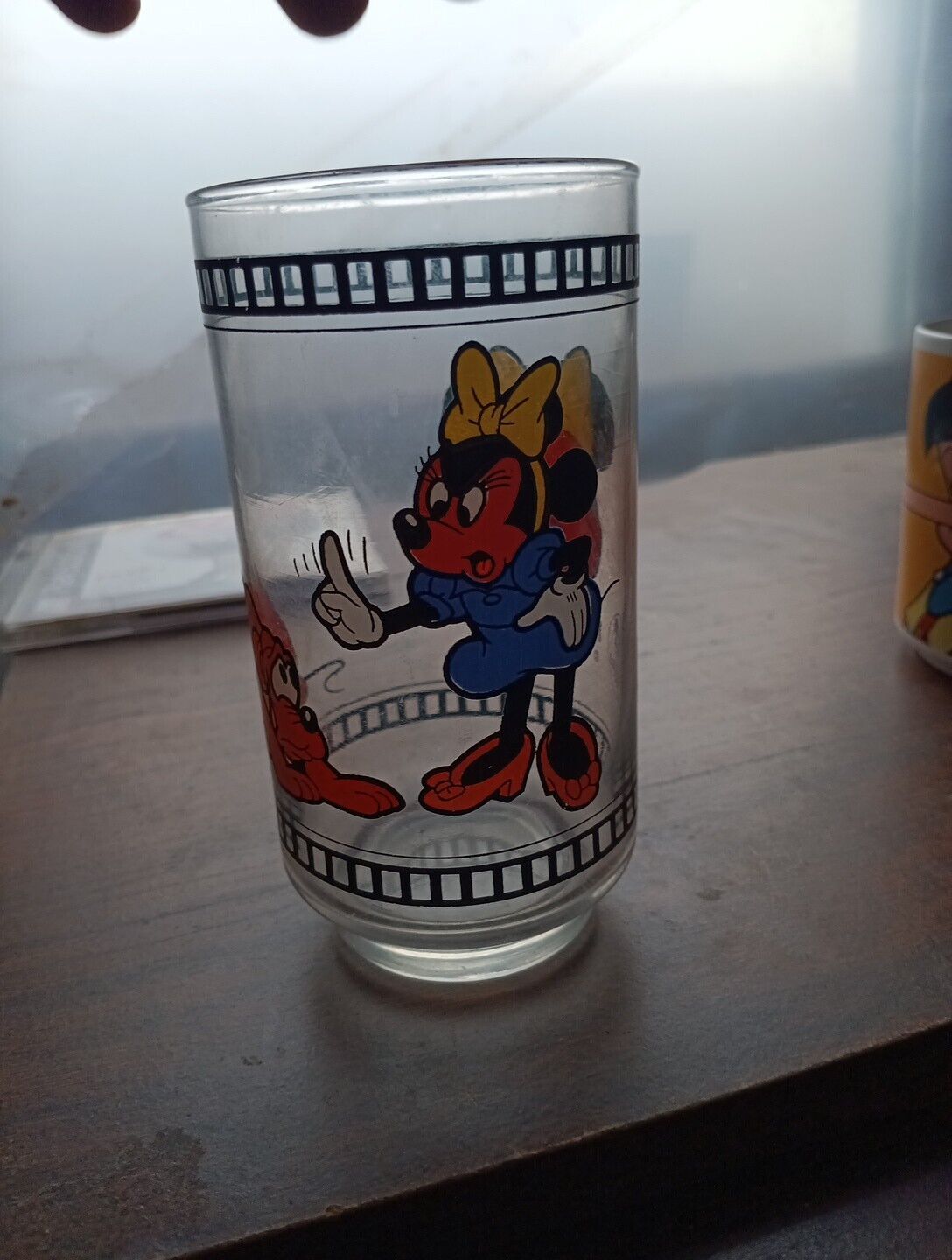 RARE VINTAGE DISNEY Minnie And Pluto Drinking Glass.