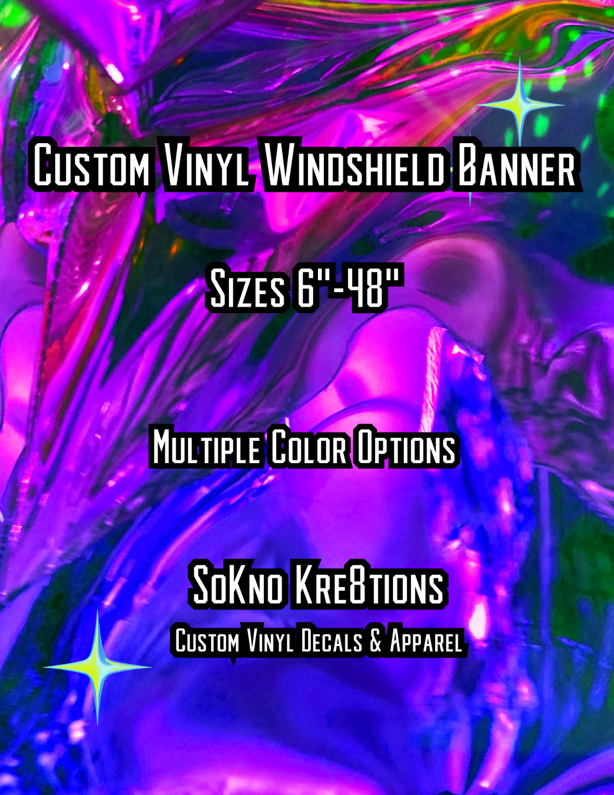Custom Vinyl Windshield Banner (Multiple Sizes and Colors)