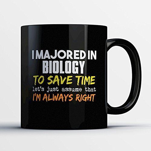 Biology Coffee Mug - I Majored In Biology - Funny 11 oz Black Ceramic Tea Cup - 