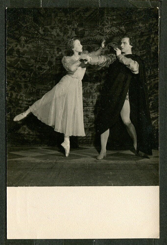 1957, LEGENDARY DANCER GALINA ULANOVA, ROMEO & JULIET BALLET, RUSSIAN POSTCARD