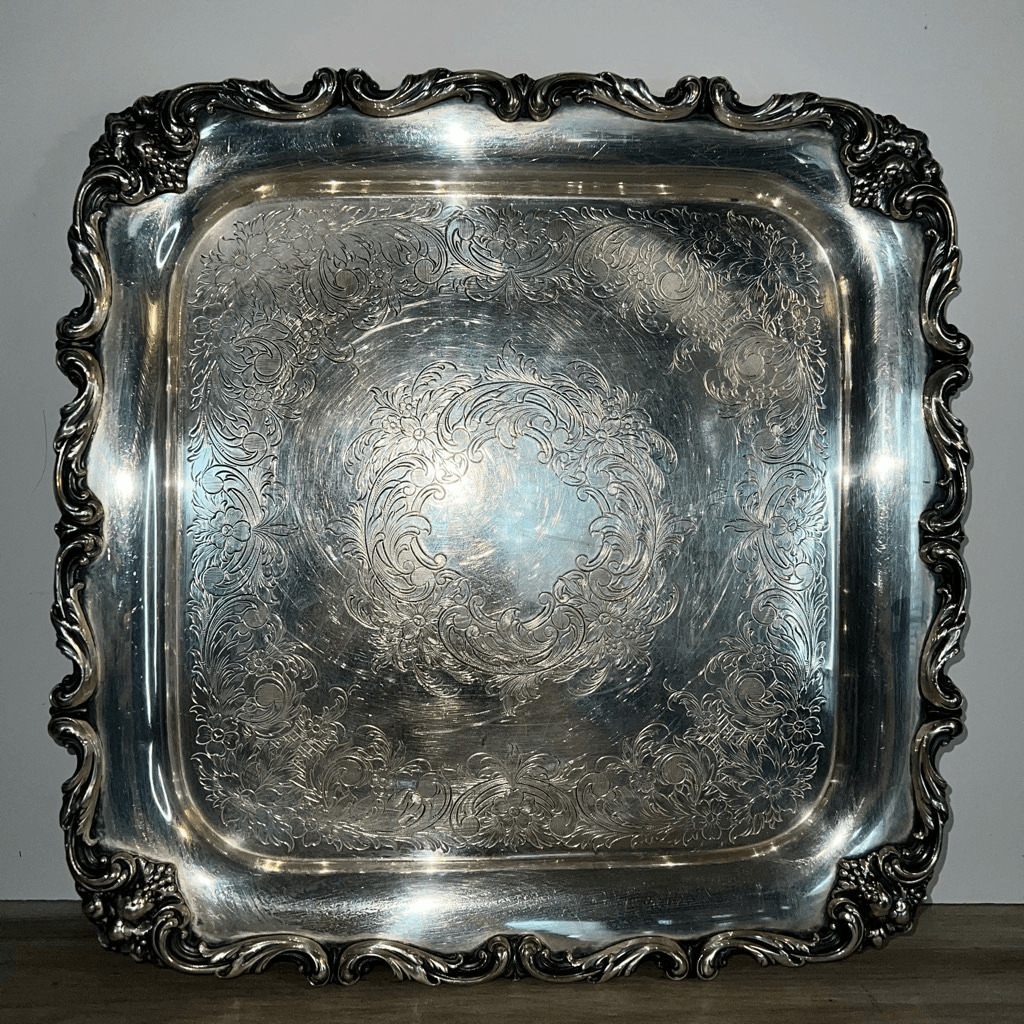 Vintage International Silver Orleans Silver Plate Square Serving Tray Heirloom