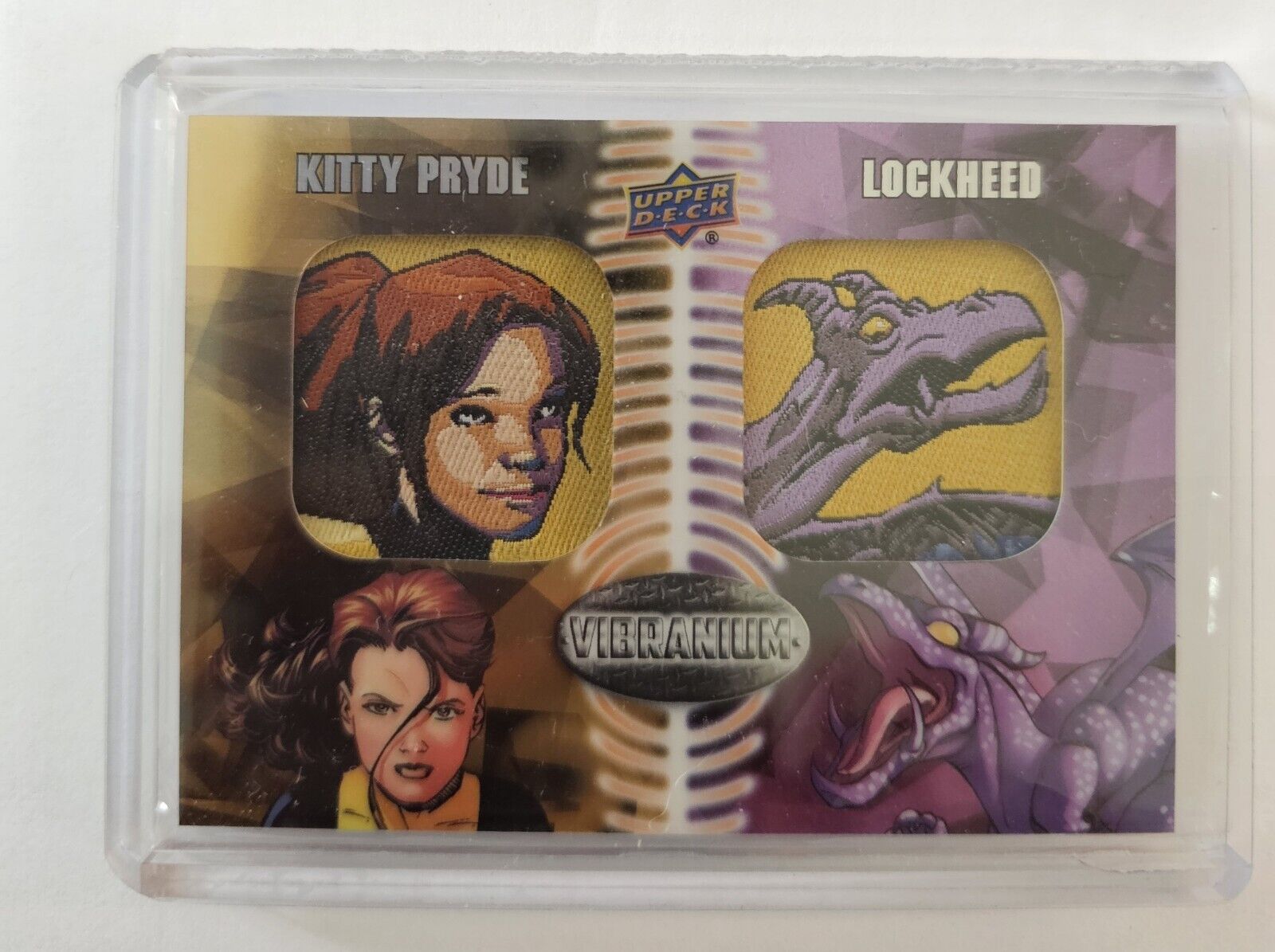 💥 2015 Upper Deck Marvel Vibranium Double Patch Lockheed Kitty Pryde P2-2 Card