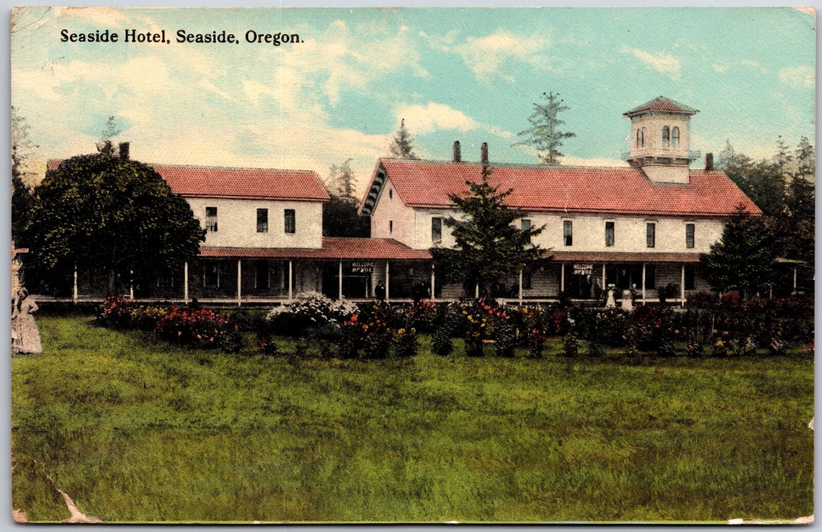 Seaside OR-Oregon, 1913 Seaside Hotel, Front View, Vintage Postcard