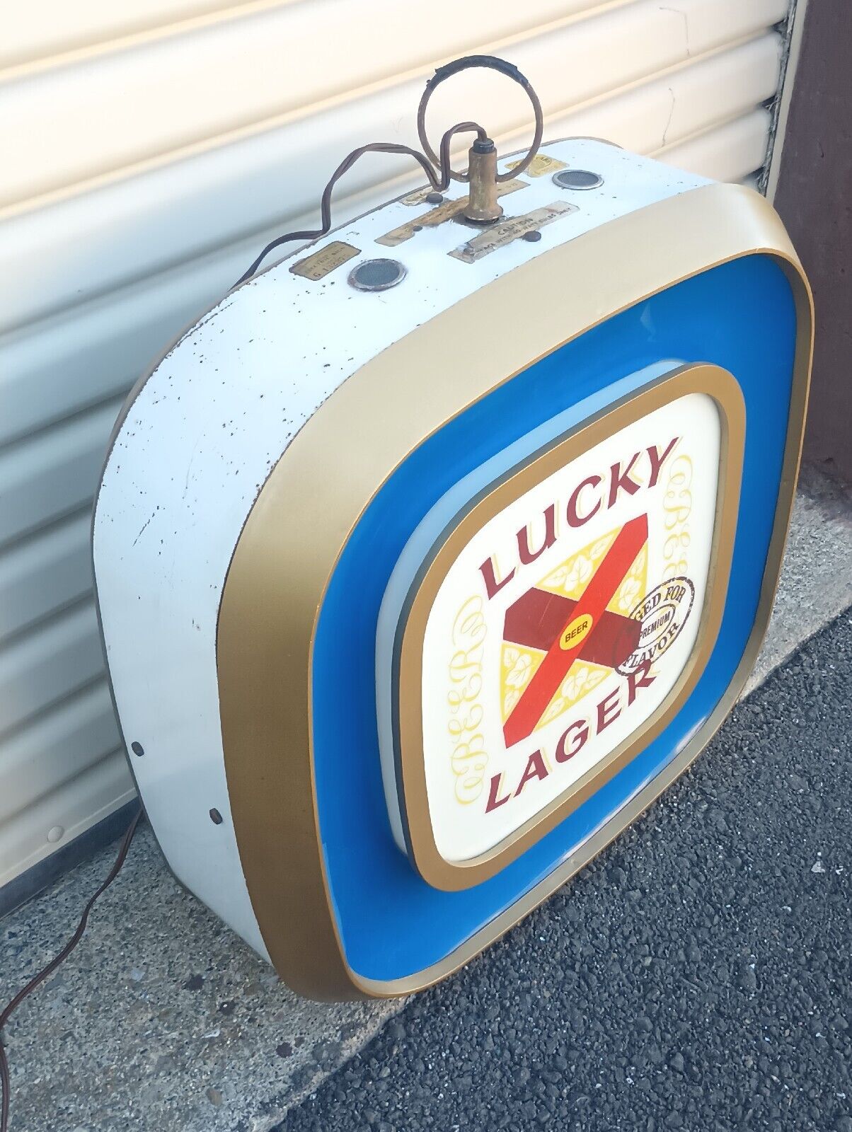 Vintage Rotating Motion Beer Lightup Lighted Sign 1950\'s Lucky Lager Hamms