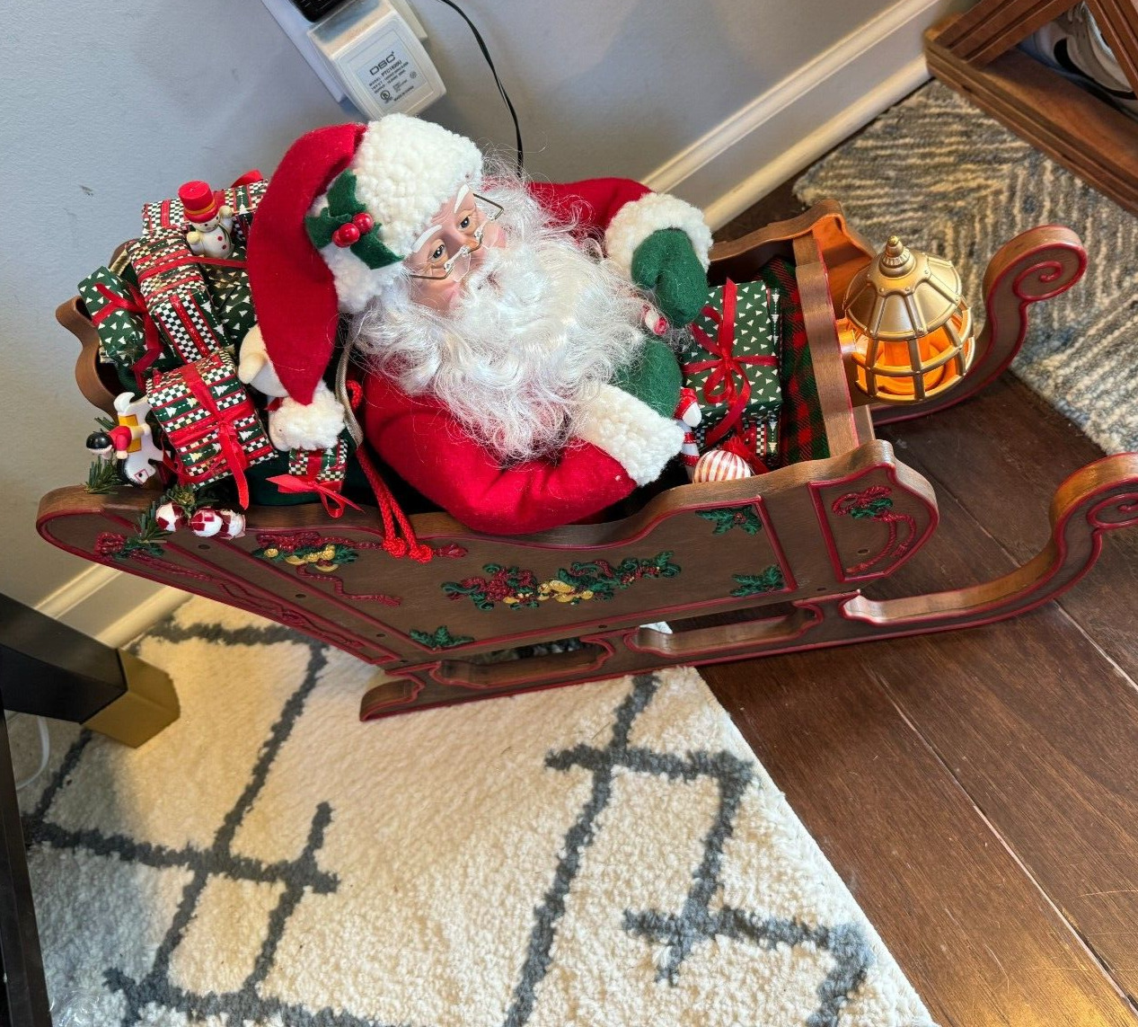 Trim a Home~Holiday Creations Animated Santa On Sleigh w/Original Box