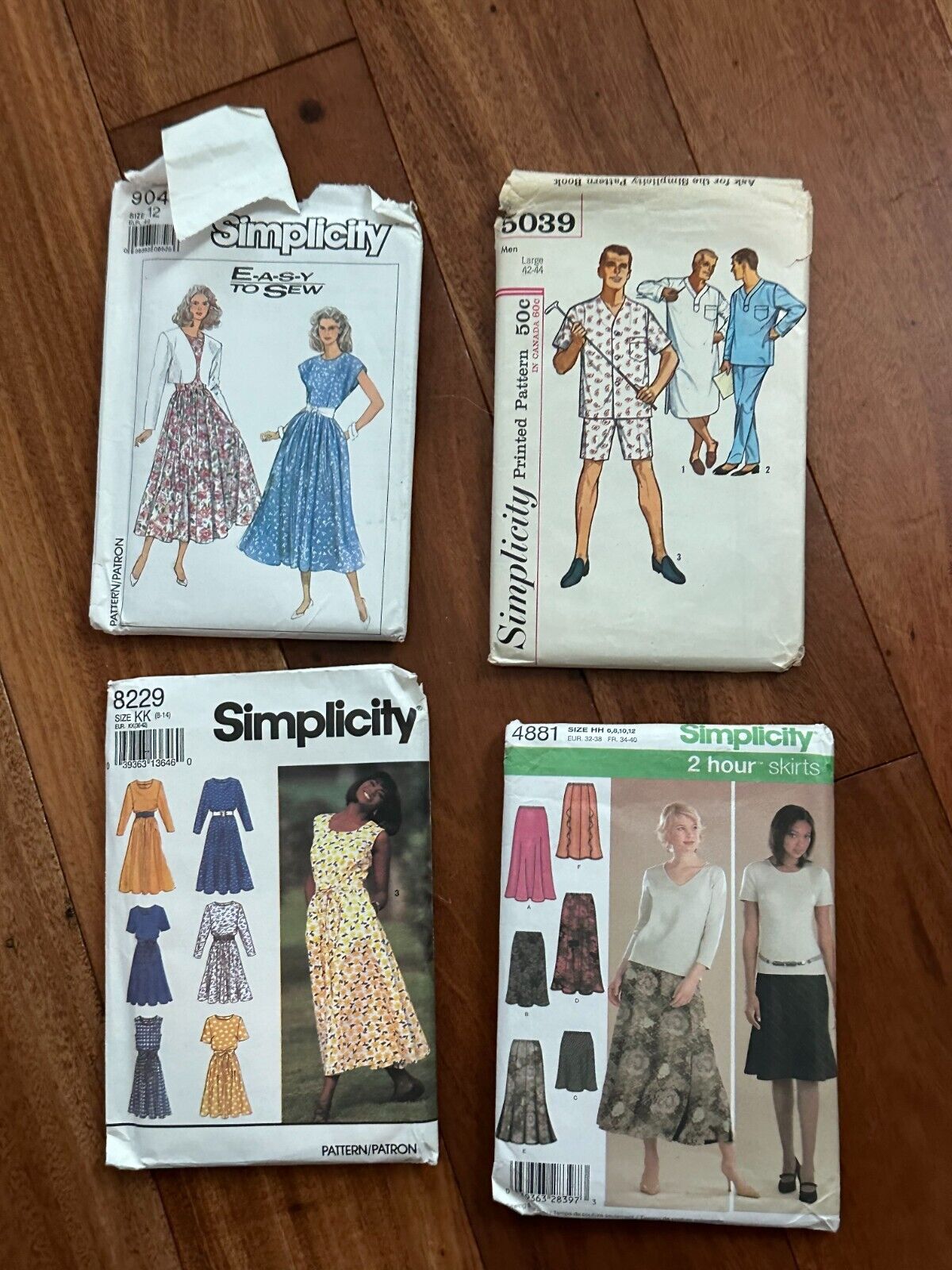 Butterick Lot Of 4 1980s Misses Top And Skirt 5039 4881 8229 9046 Vintage