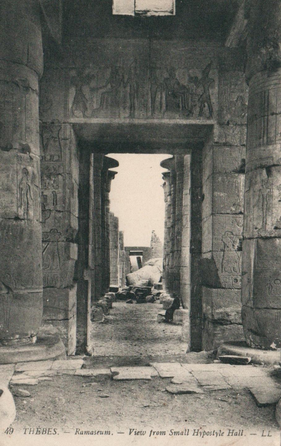ANTIQUE Pre WWI Egypt Luxor Thebes Ramaseum Small Hypostyle Hall POSTCARD UNUSED