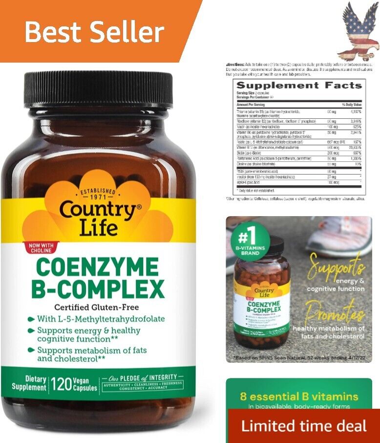 Premium Advanced Coenzyme B-Complex Vitamin - Vitality Support - 120 ct