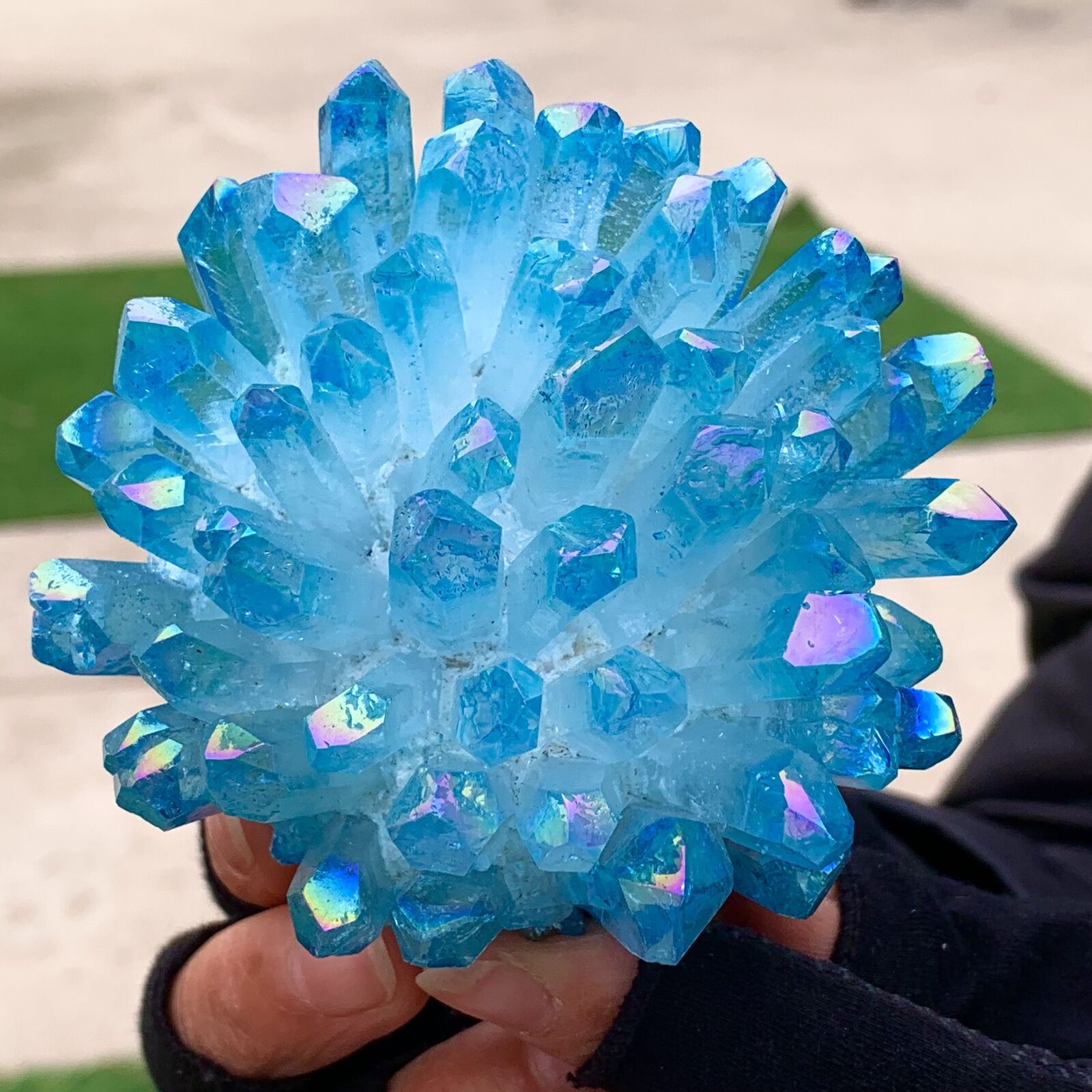 359G New Find Blue PhantomQuartz Crystal Cluster MineralSpecimen