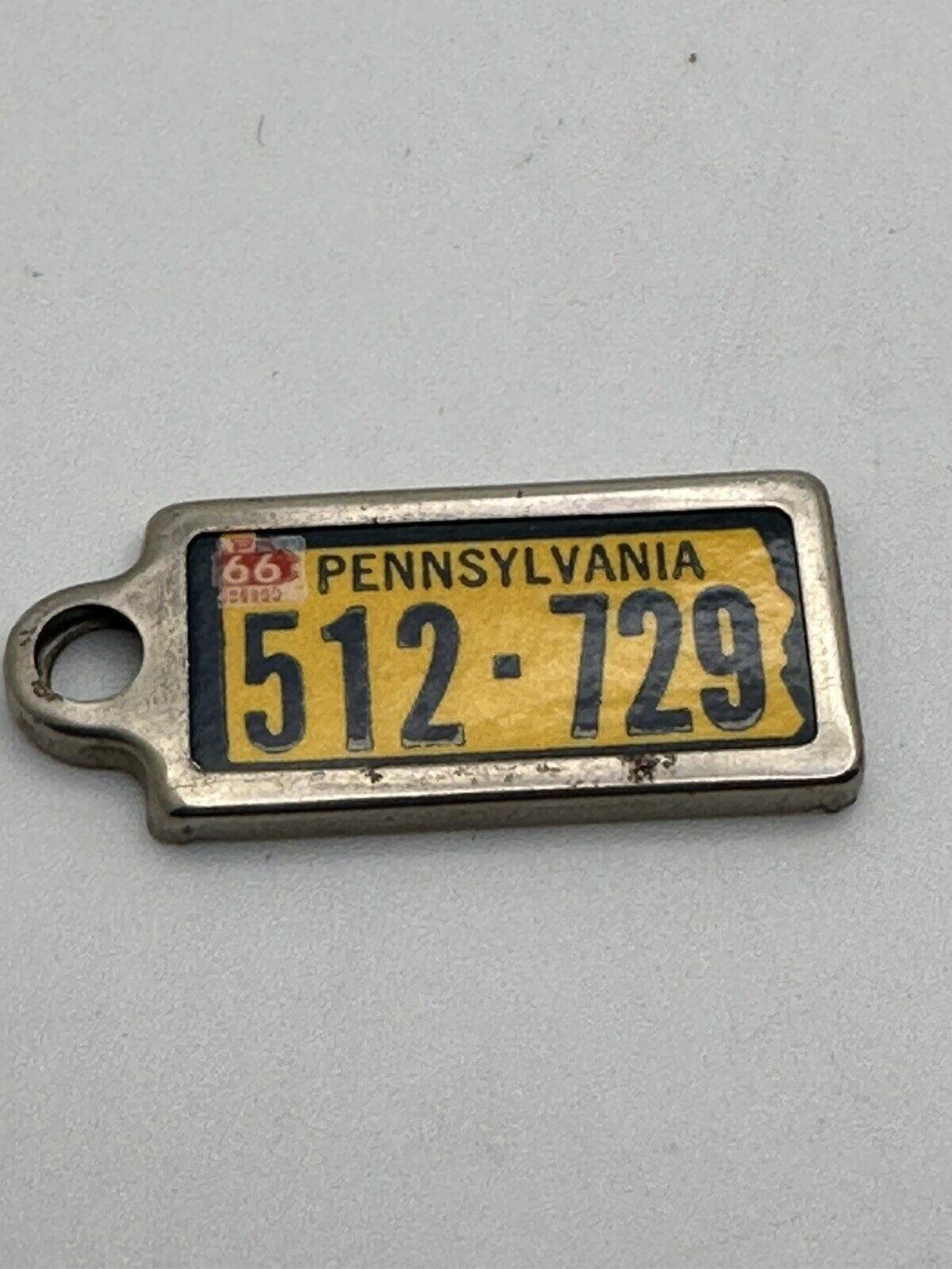 1966 pennsylvania license plate Disabled Key Chain Ring