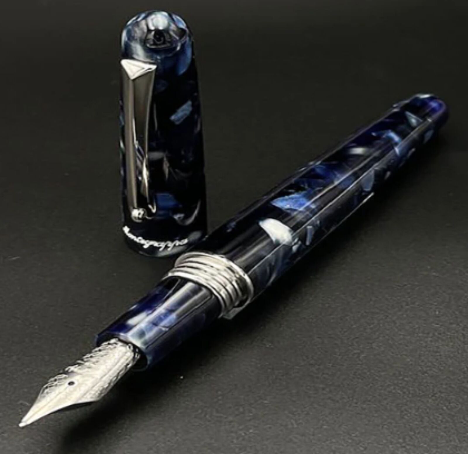 Montegrappa Elmo 01 Fountain Pen in Stonewash Blue Limited Edition - Medium NEW