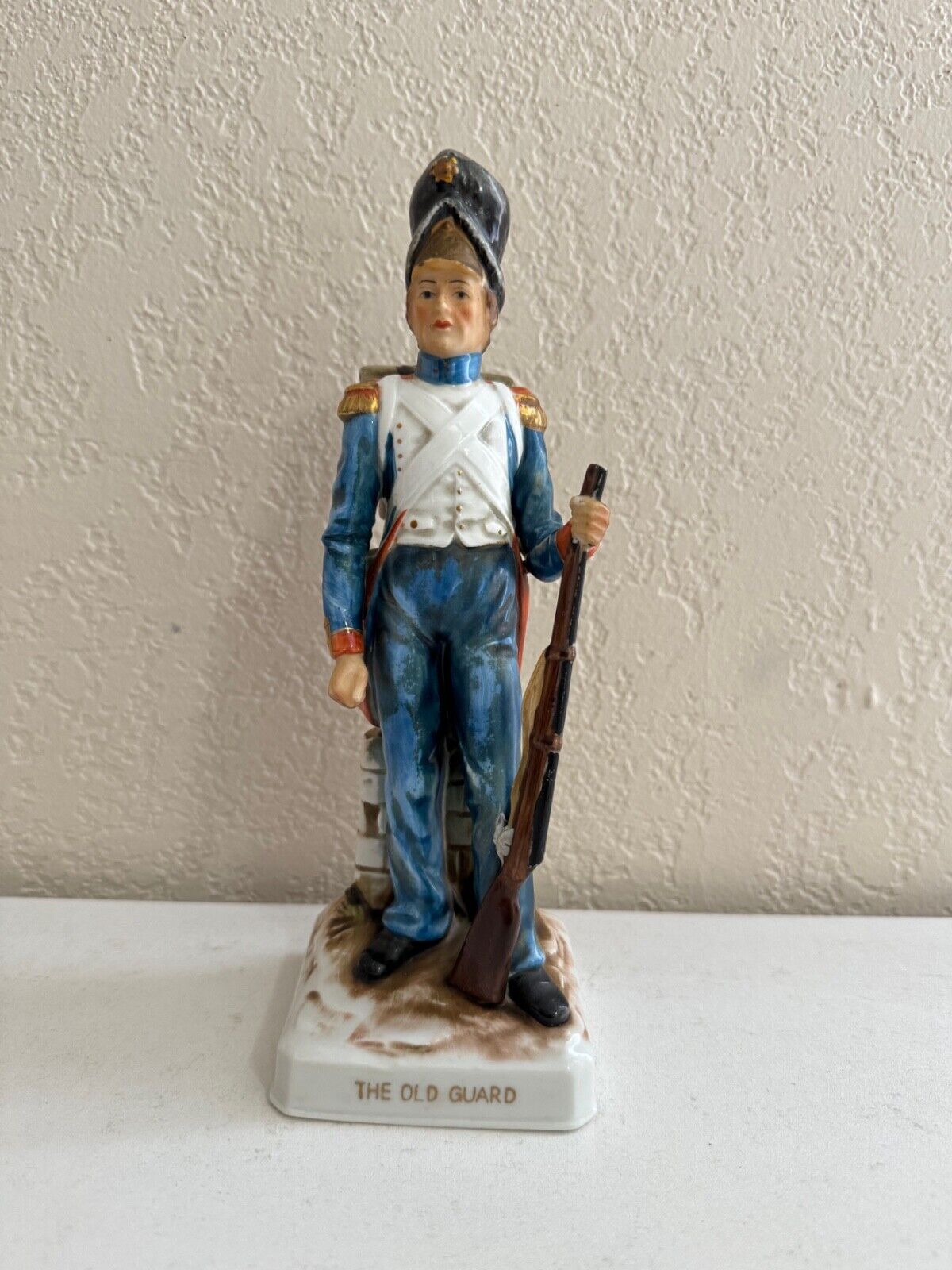 Porcelain Military Soldier Figurine The Old Guard w/ Mark Underneath