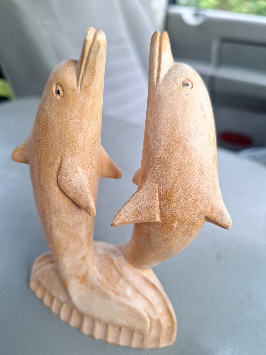 Vintage Wooden Pair Of Dolphins