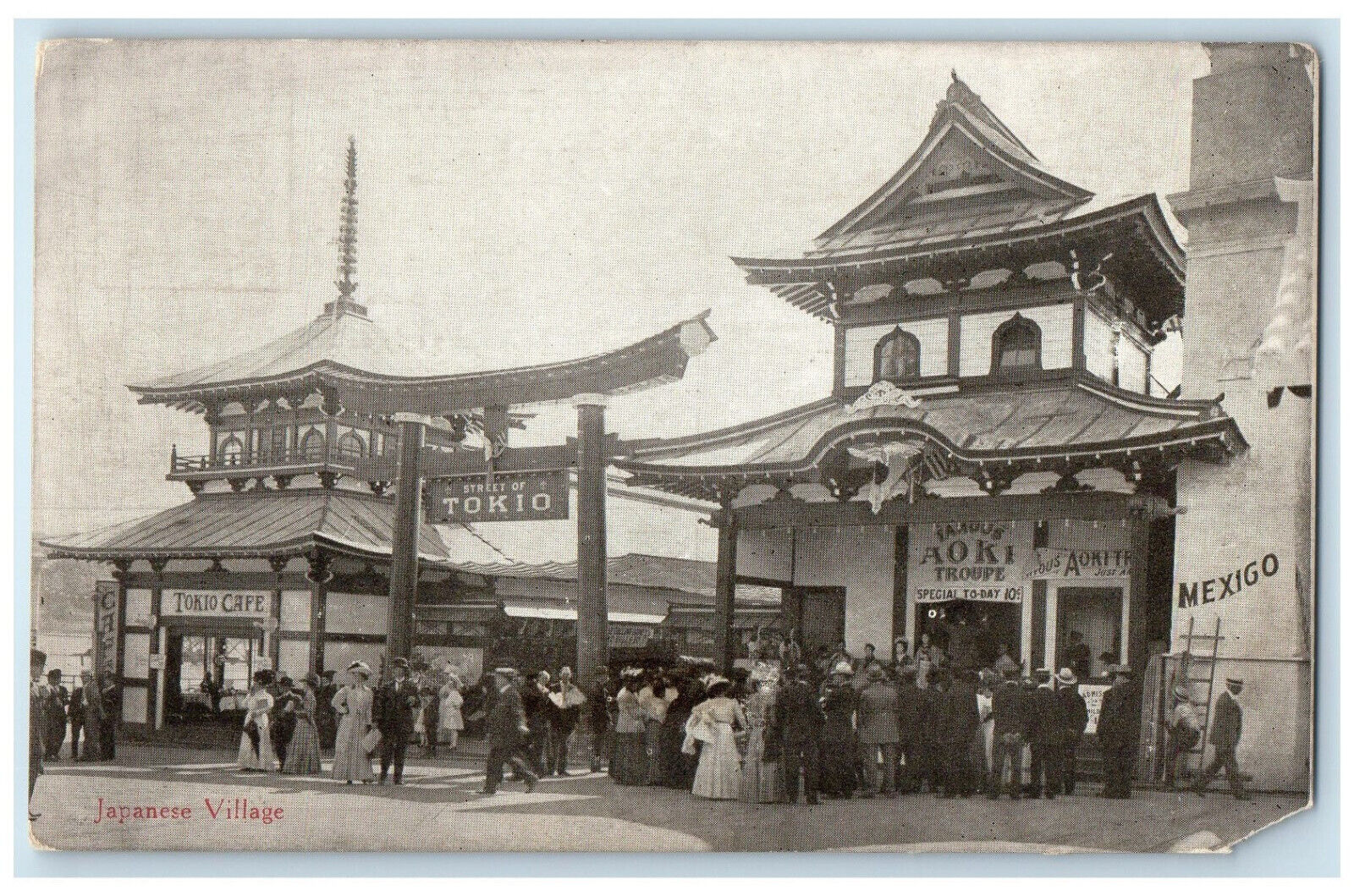 1909 Japanese Village Streets of Tokyo Pacific Exposition Seattle WA Postcard