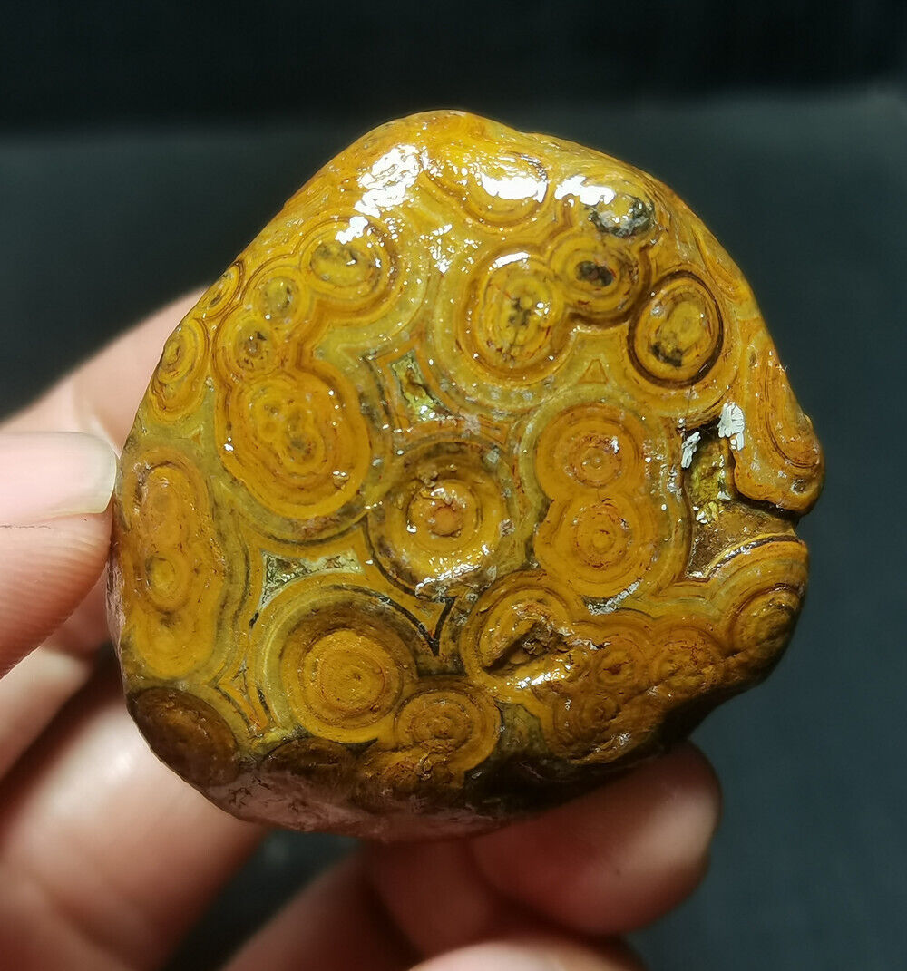 Rare 76G Natural China Inner Mongolia Gobi Agate Eyes Agate Collection R770