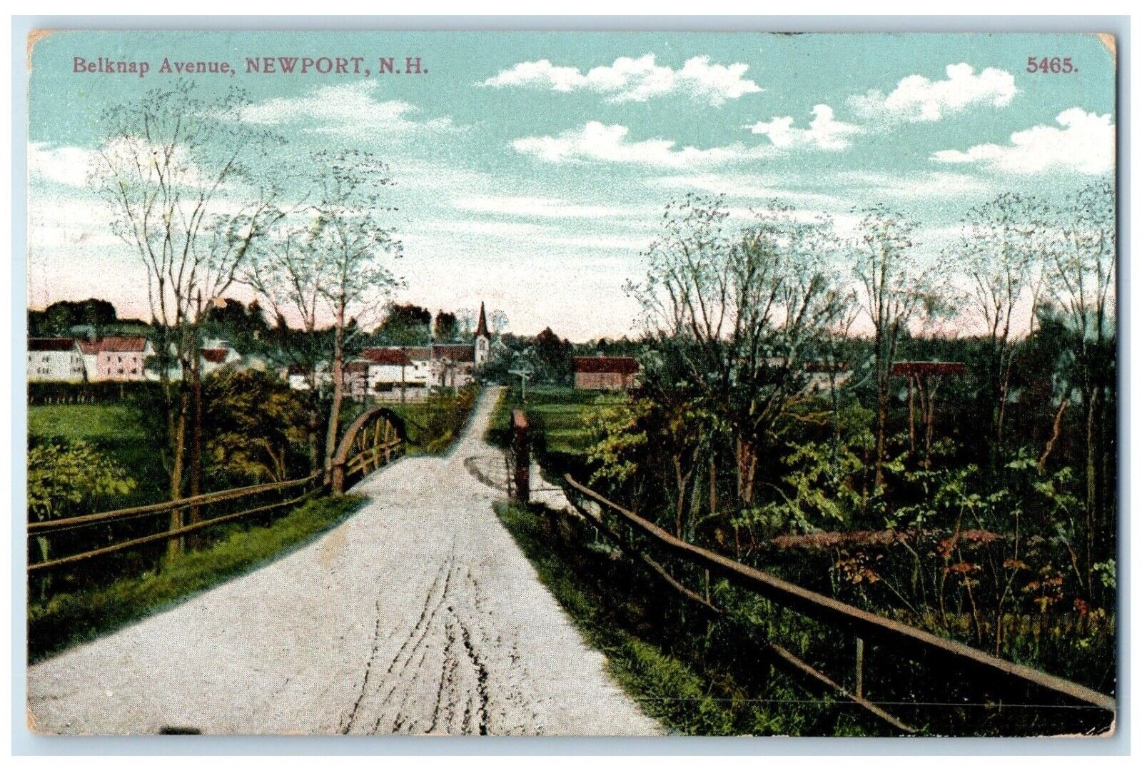 1912 View Of Belknap Avenue Newport New Hampshire NH Posted Antique Postcard